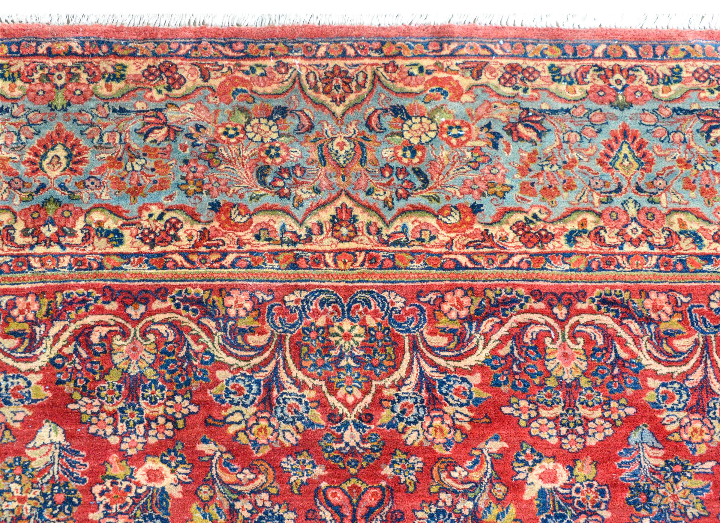 Mid-20th Century Rare Early 20th Century Square Sarouk Rug For Sale