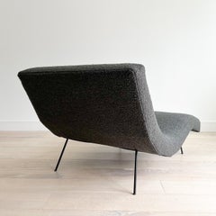 Rare Early Adrian Pearsall Wave Chaise with Metal Legs