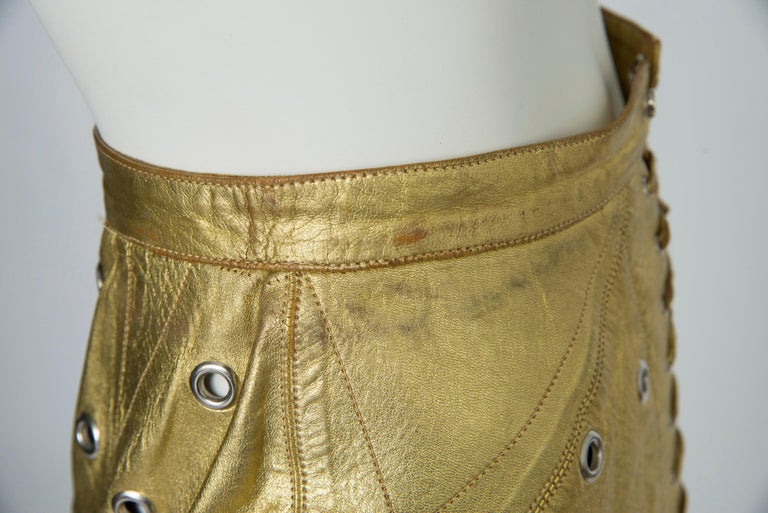 Rare Early Azzedine Alaïa Eyelets Leather Skirt, Circa 1981 at 1stDibs
