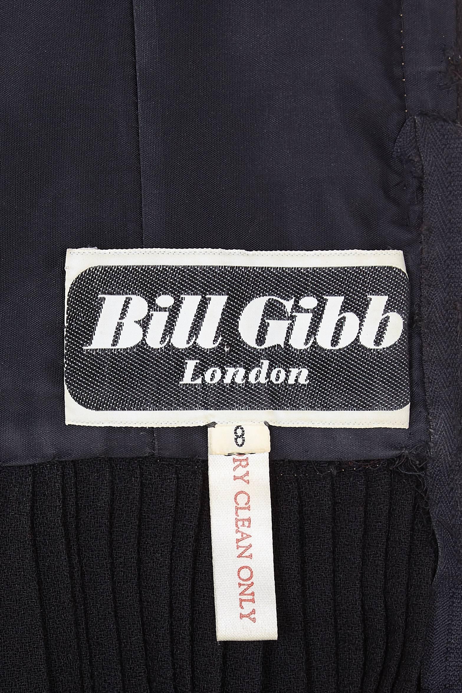 Rare Early Bill Gibb 1970s Renaissance Style Black Pleated Dress 1