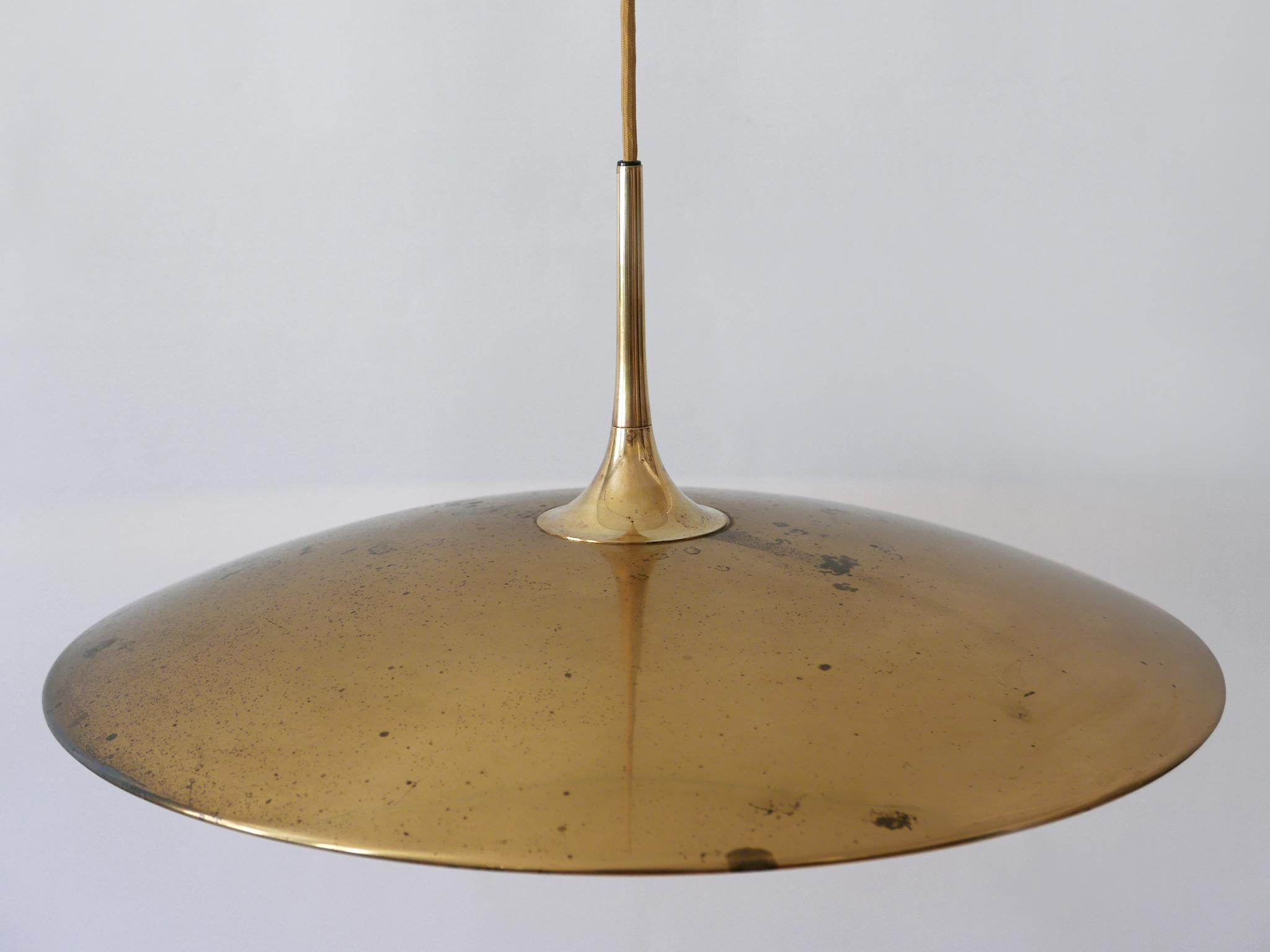 Rare Early Brass Counterweight Pendant Lamp 'Onos 55' by Florian Schulz 1960s 2
