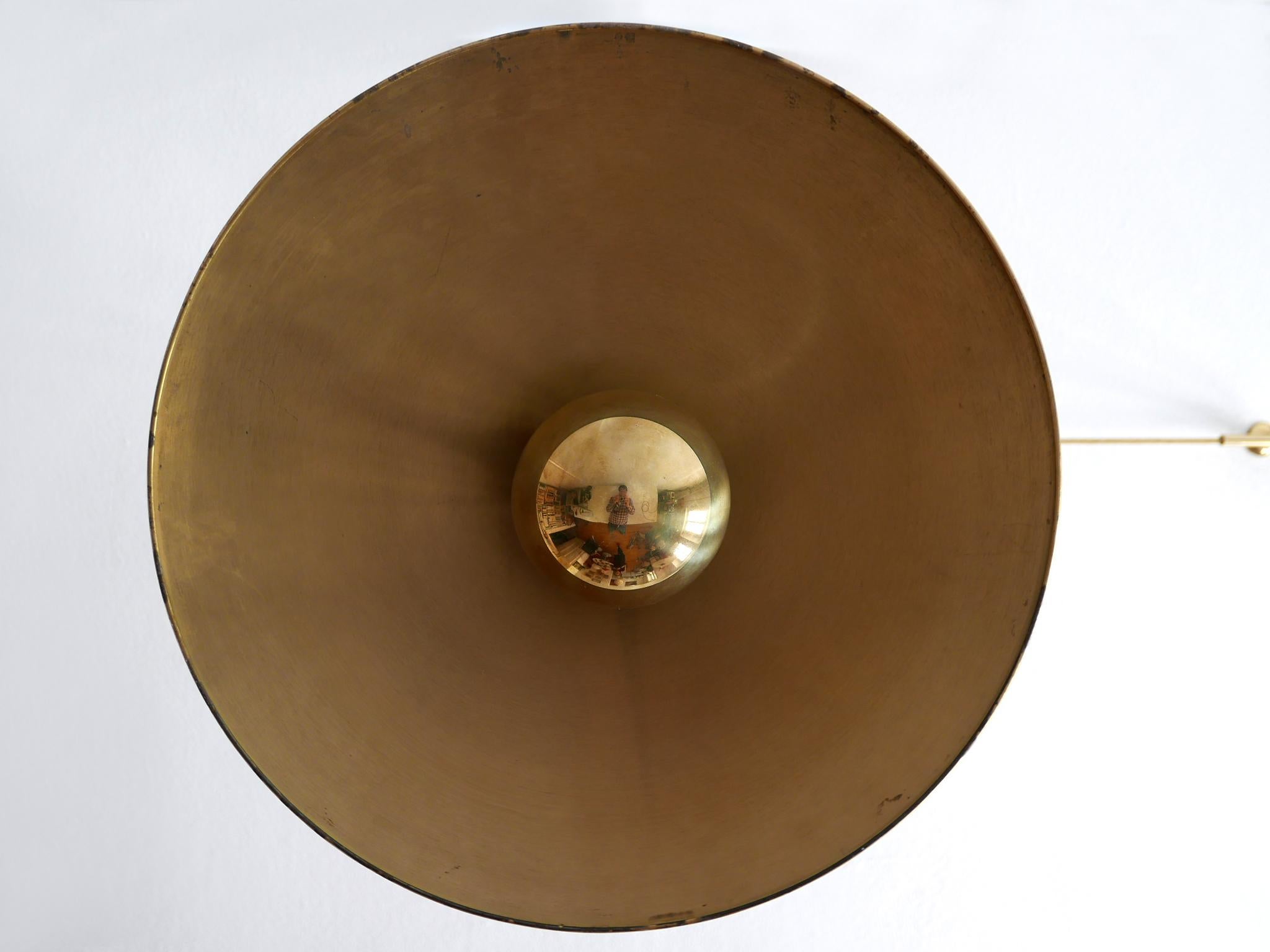 Rare Early Brass Counterweight Pendant Lamp 'Onos 55' by Florian Schulz 1960s 8