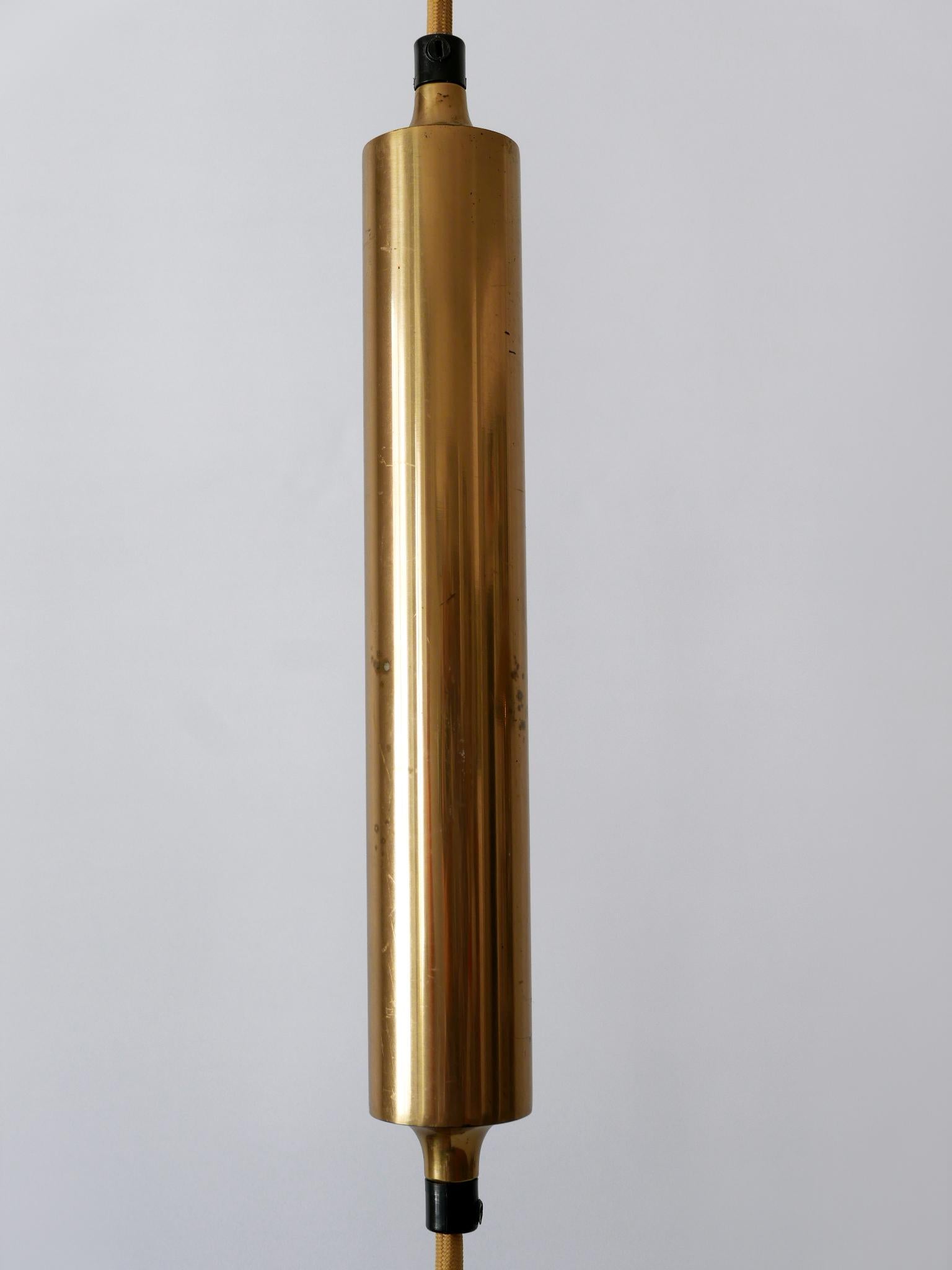 Rare Early Brass Counterweight Pendant Lamp 'Onos 55' by Florian Schulz 1960s 9