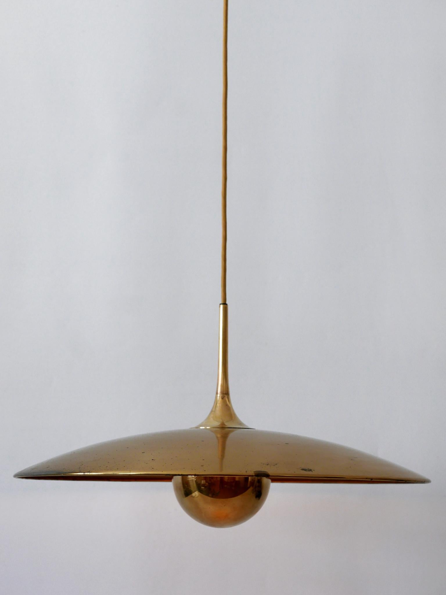 German Rare Early Brass Counterweight Pendant Lamp 'Onos 55' by Florian Schulz 1960s