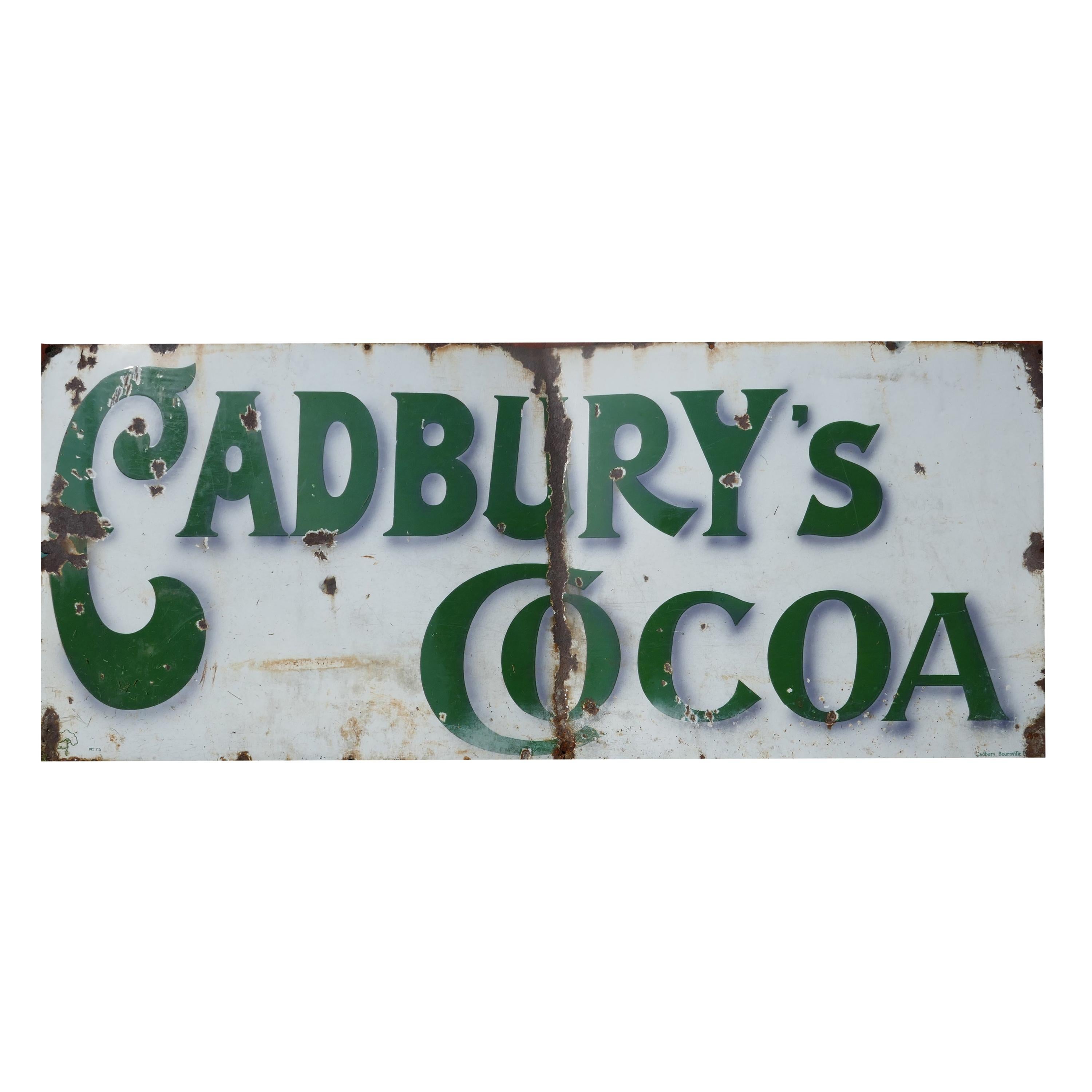 Rare Early Cadbury’s Cocoa Enamel Sign