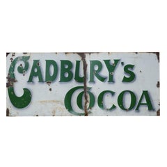 Antique Rare Early Cadbury’s Cocoa Enamel Sign