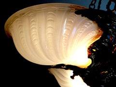 Rare Early Conneaut Glass Shell Chandelier