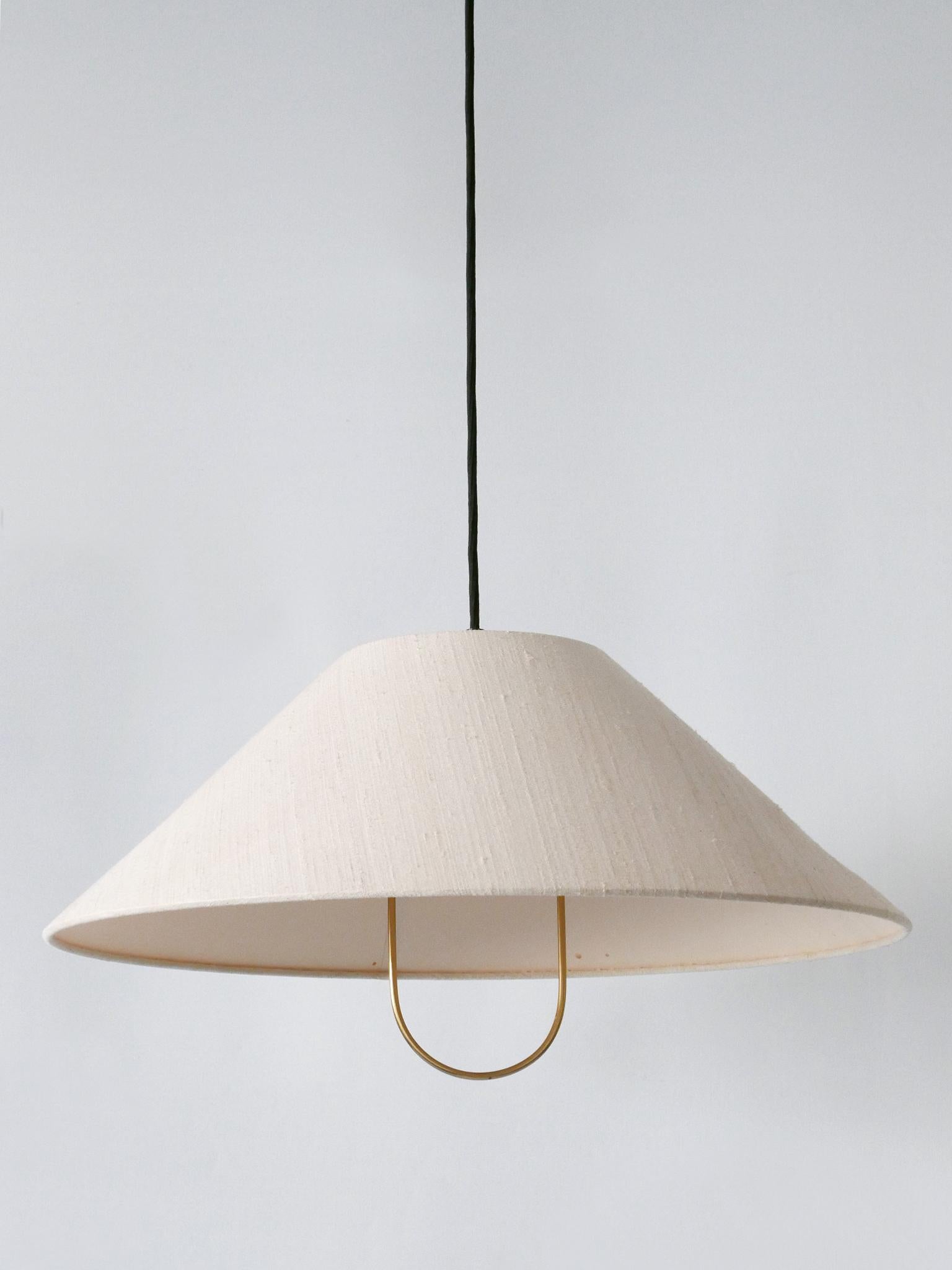 Fabric Rare & Early Counterweight Pendant Lamp by Florian Schulz Germany, 1960s
