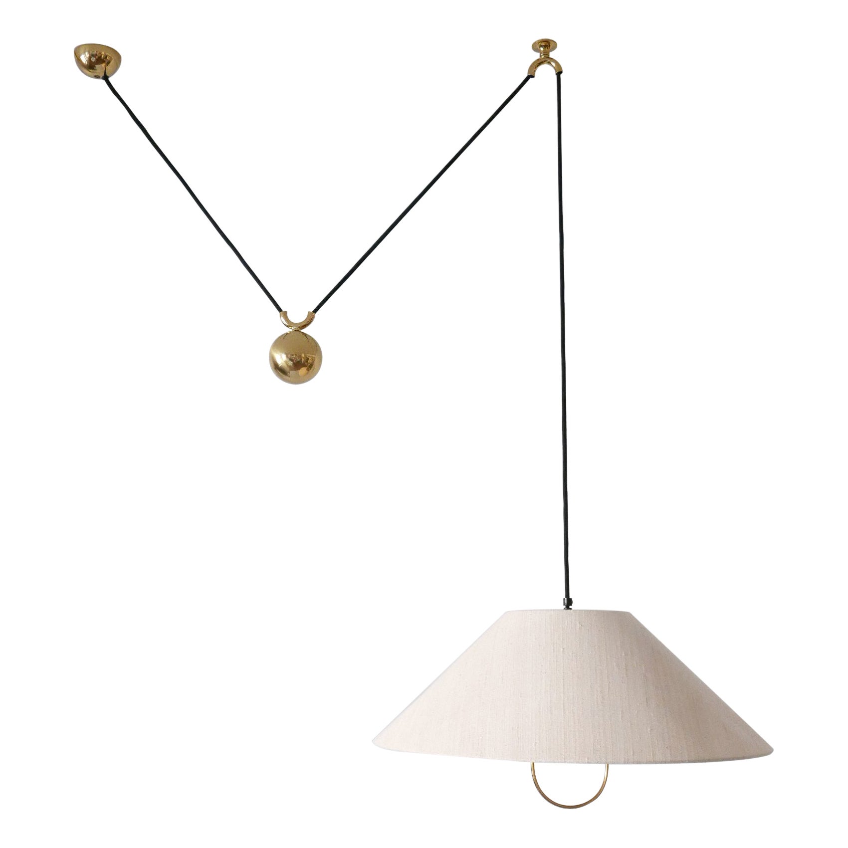 Rare 
Early Counterweight Pendant Lamp by Florian Schulz Germany, 1960s