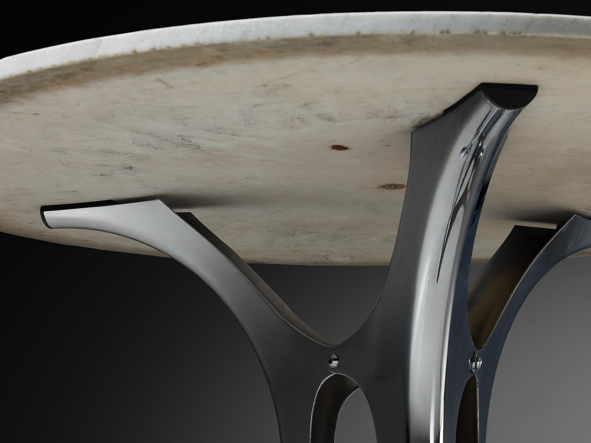 Rare Early Edition Martin Visser 'Bumper' Center or Dining Table in Metal (Mitte des 20. Jahrhunderts) im Angebot
