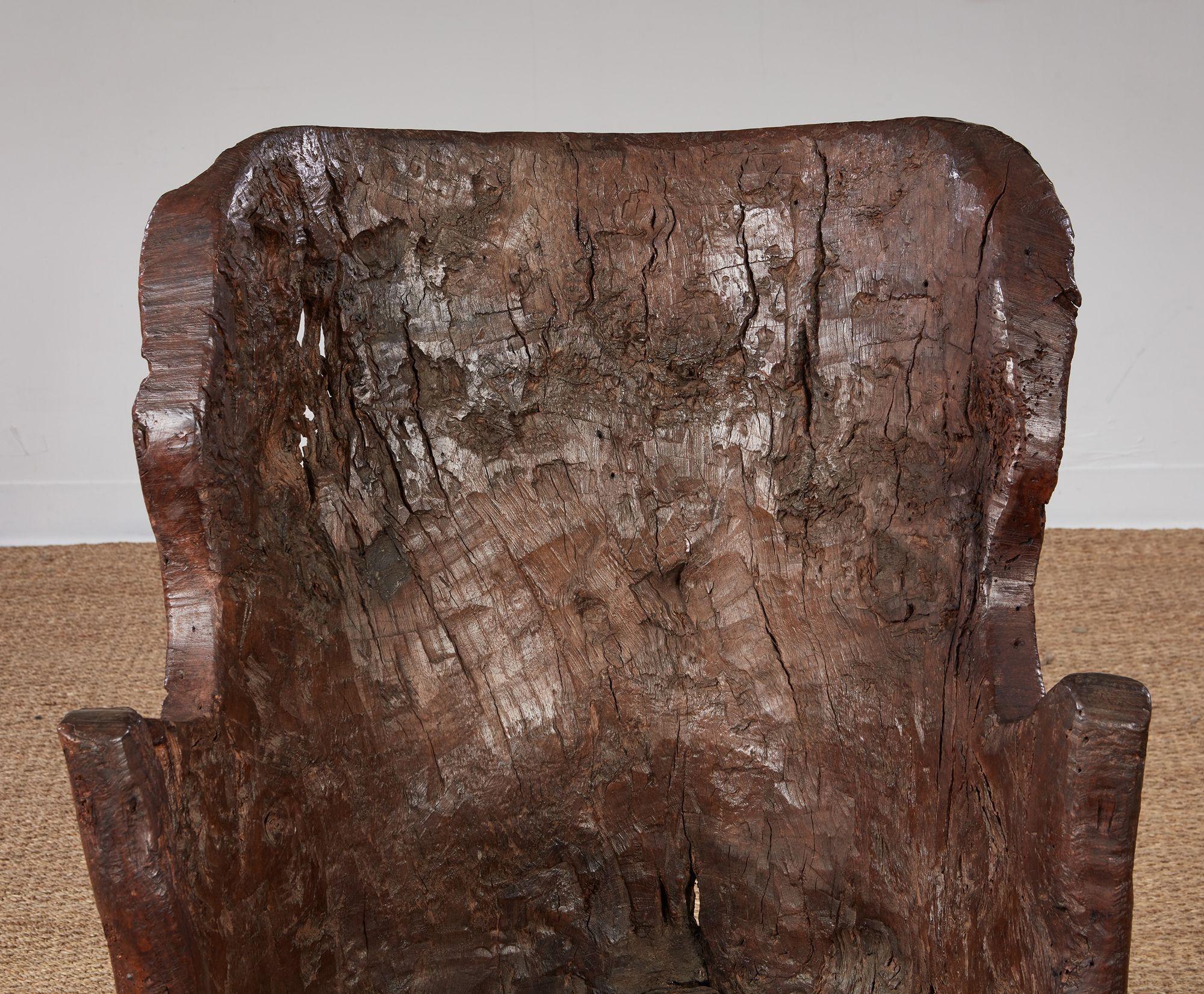 Rare Early English Dugout Armchair For Sale 6