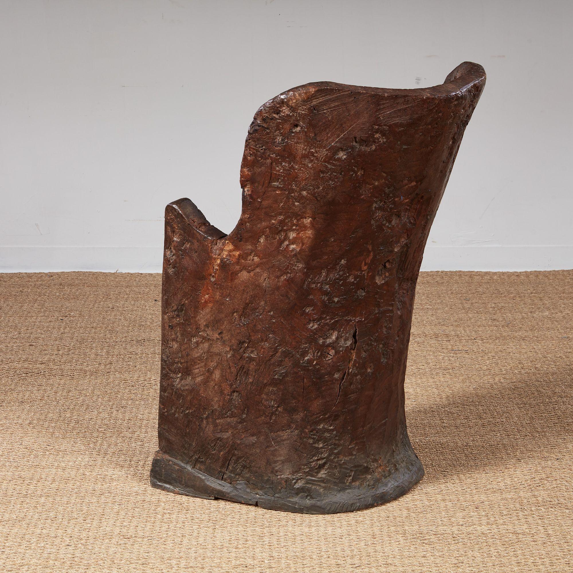 18th Century Rare Early English Dugout Armchair For Sale