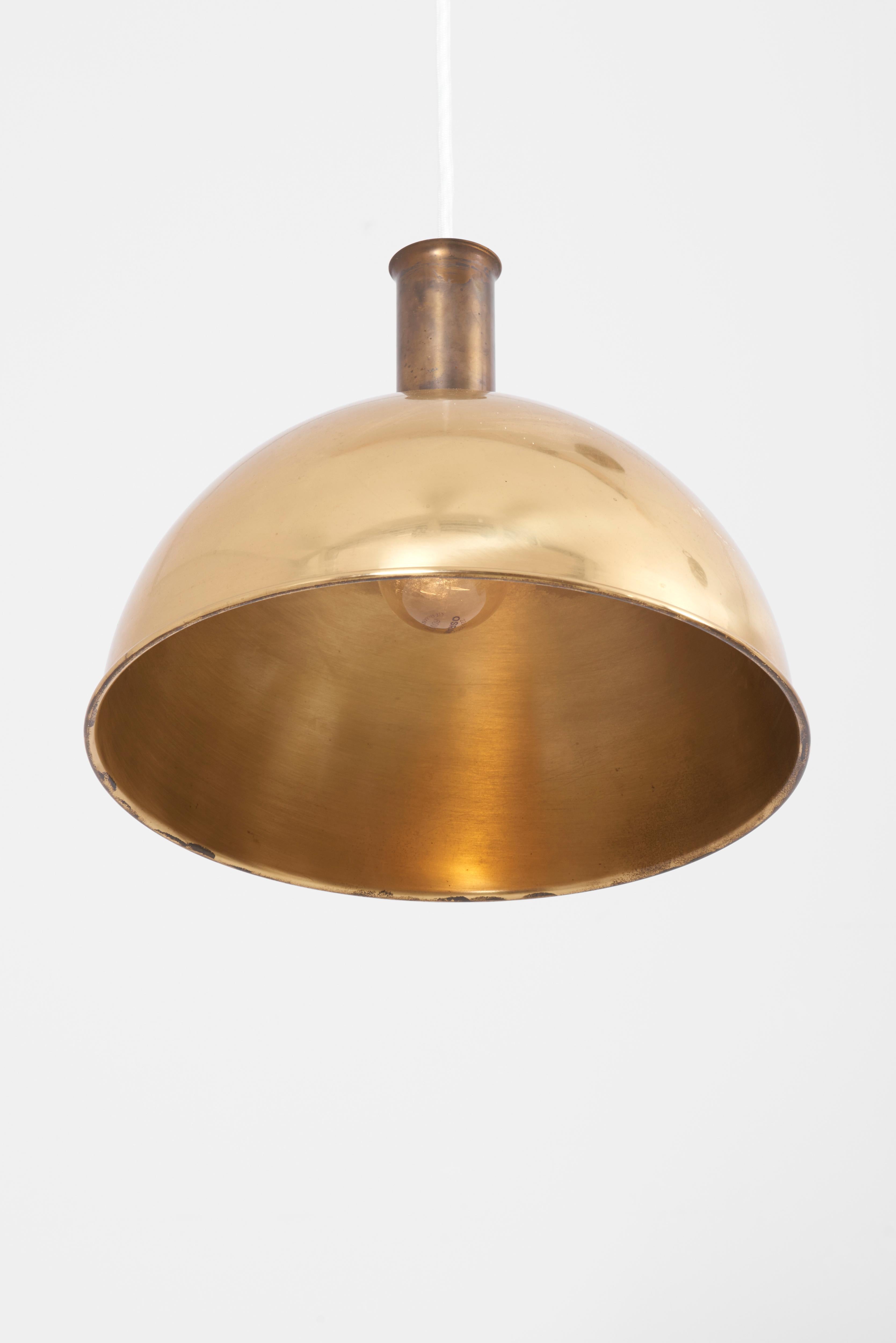 Rare Early Florian Schulz Double Duos Counterweight Pendant Lamp in Solid Brass In Fair Condition In Berlin, DE