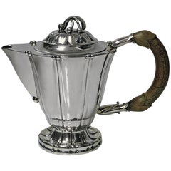 Rare Early Georg Jensen Silver Breakfast Coffee Pot Designed in 1911