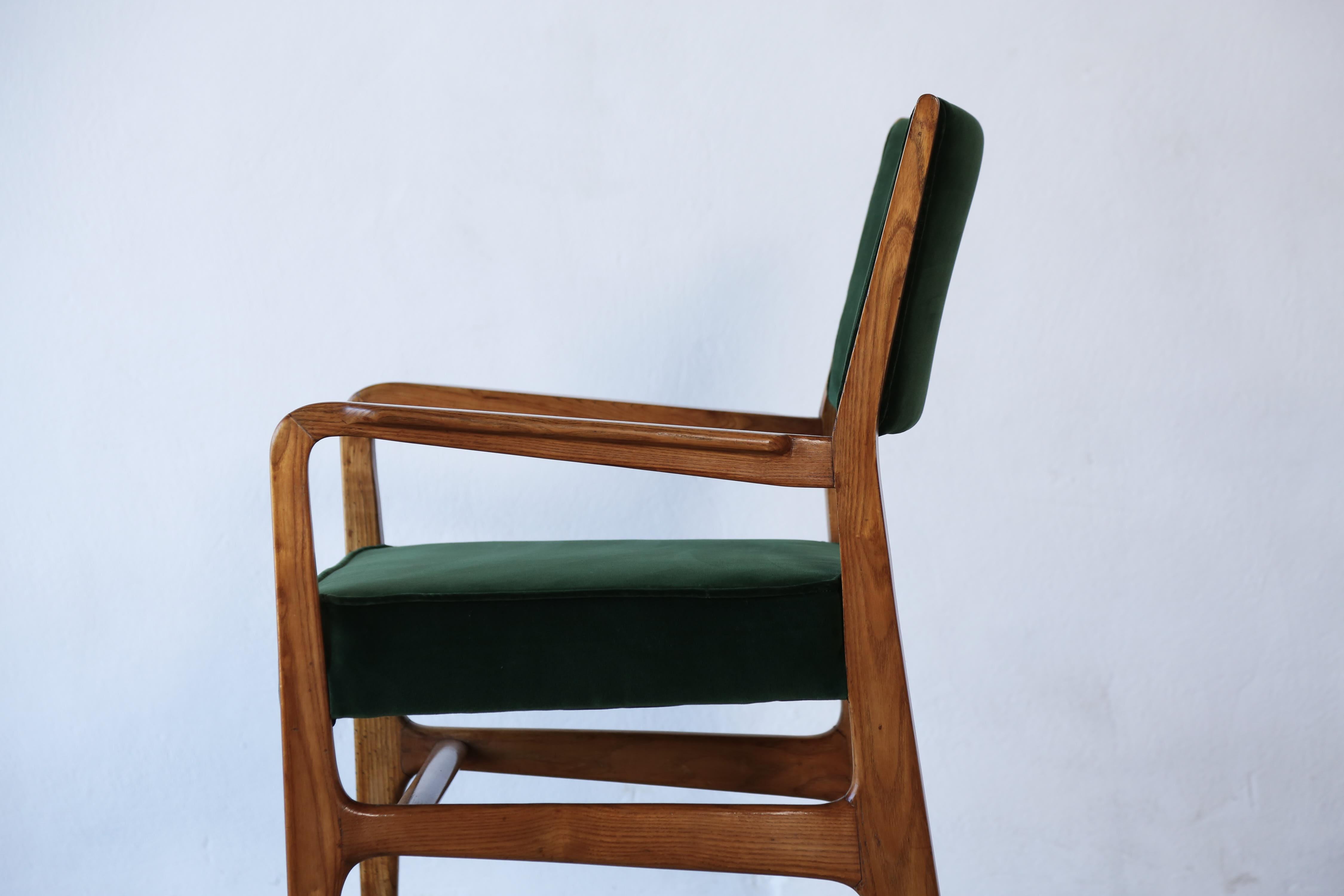 Rare Early Gio Ponti Chair, Giordano Chiesa, Italy, 1950s For Sale 11