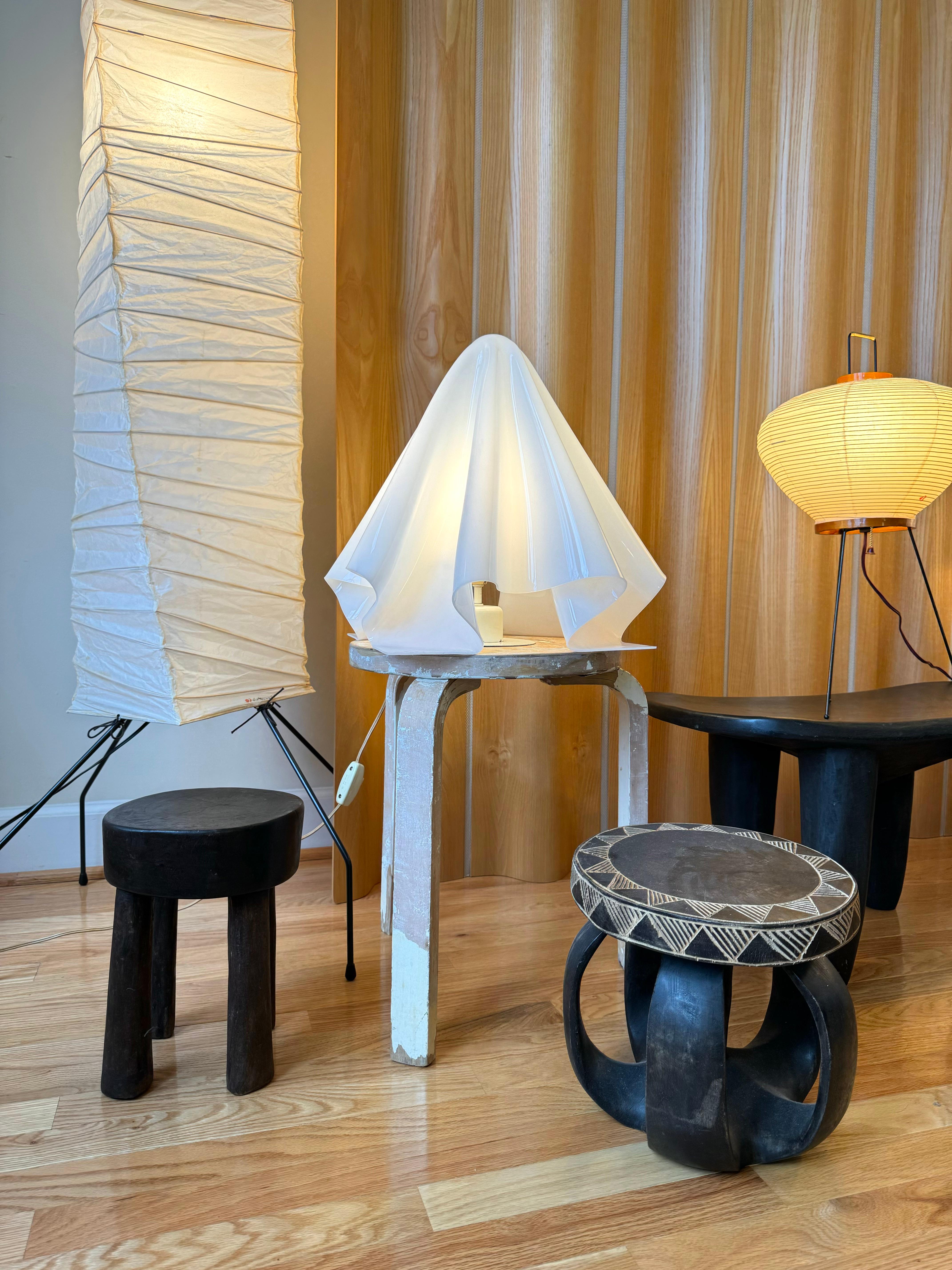 Rare early K-series (Oba- Q/Ghost) table lamp by Shiro Kuramata (Medium size) In Good Condition For Sale In Centreville, VA