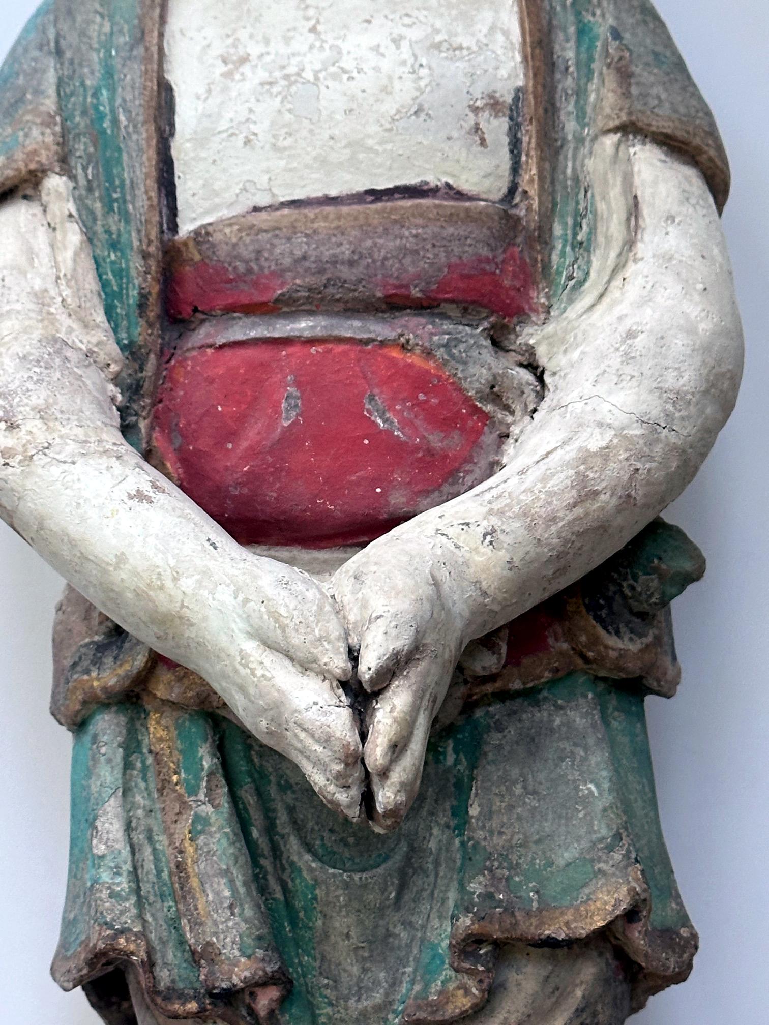 Rare Early Korean Buddhist Boy Attendant Figure Dongja Joseon Dyasty For Sale 1