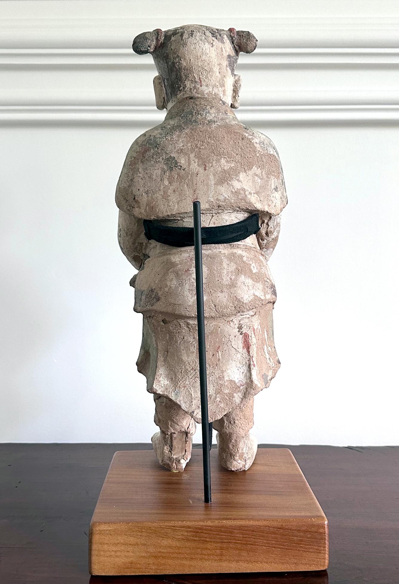Rare Early Korean Buddhist Boy Attendant Figure Dongja Joseon Dyasty In Good Condition For Sale In Atlanta, GA