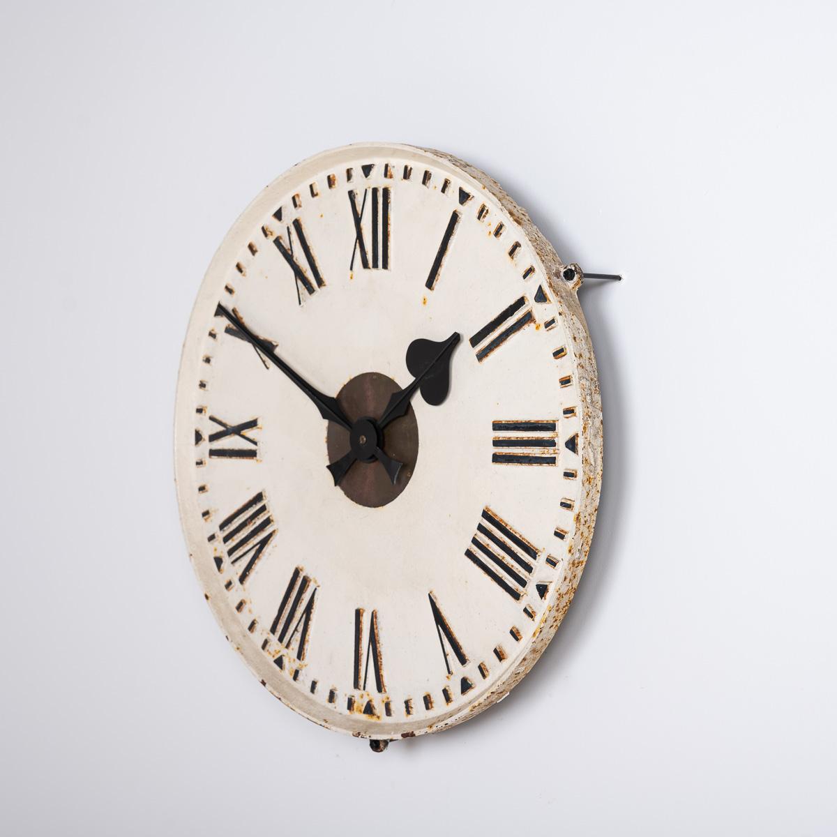Rare Early Large Cast Iron Exposed Dial Railway Clock by Synchronome Electric For Sale 10