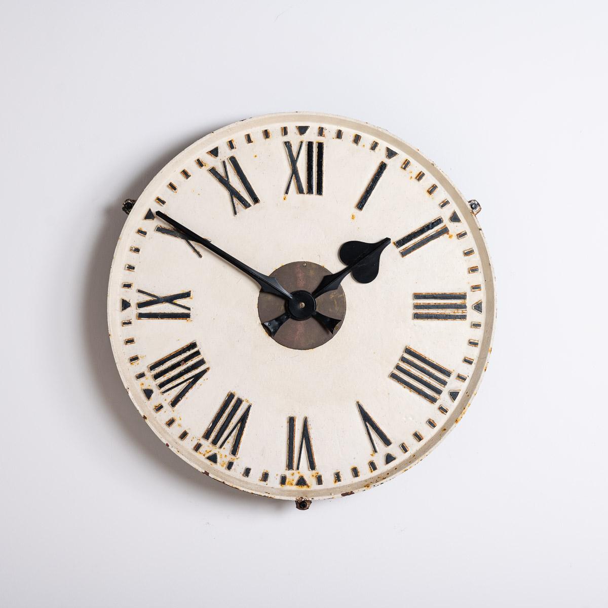 Rare Early Large Cast Iron Exposed Dial Railway Clock by Synchronome Electric For Sale 12