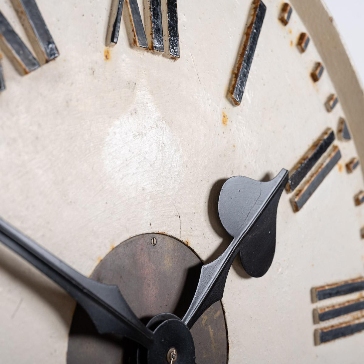 Industrial Rare Early Large Cast Iron Exposed Dial Railway Clock by Synchronome Electric For Sale