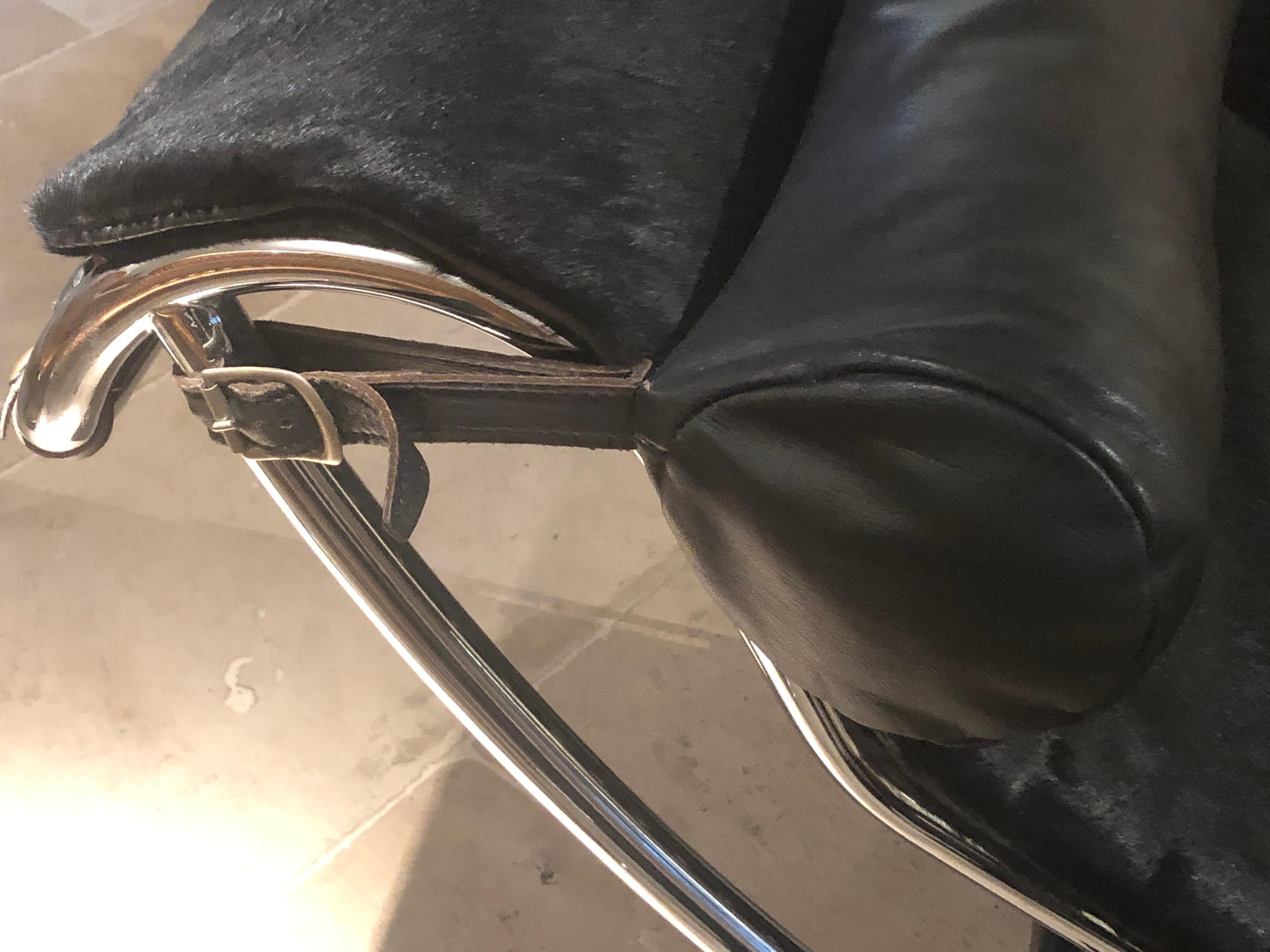 Fur Rare Early Le Corbusier LC4 Chaise Lounge Cassina Nr. 979 from circa 1965
