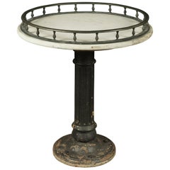 Vintage Rare Early Marble Bistro Table from France, circa 1930