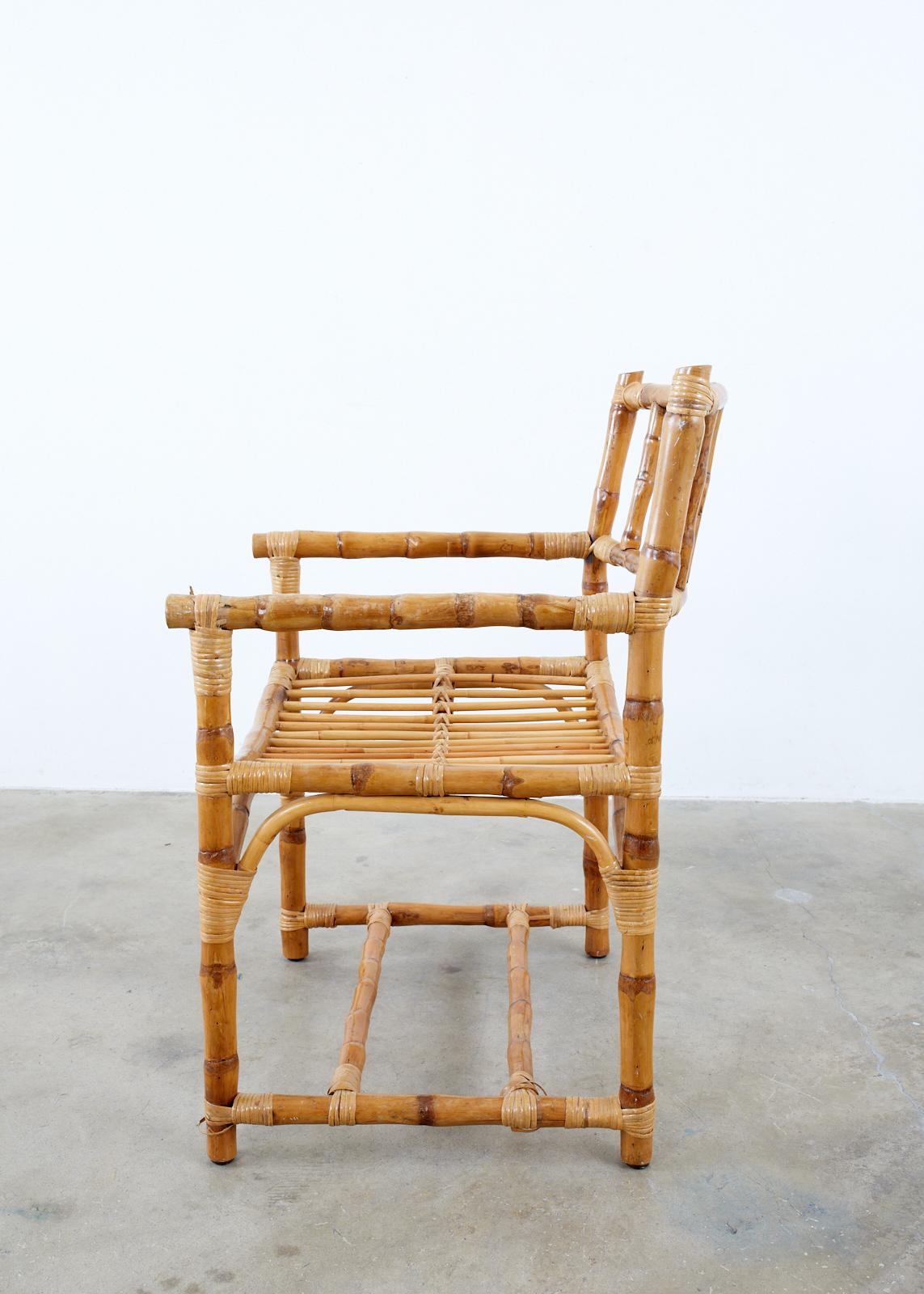 Hand-Crafted Rare Early McGuire Organic Modern Bamboo Armchair
