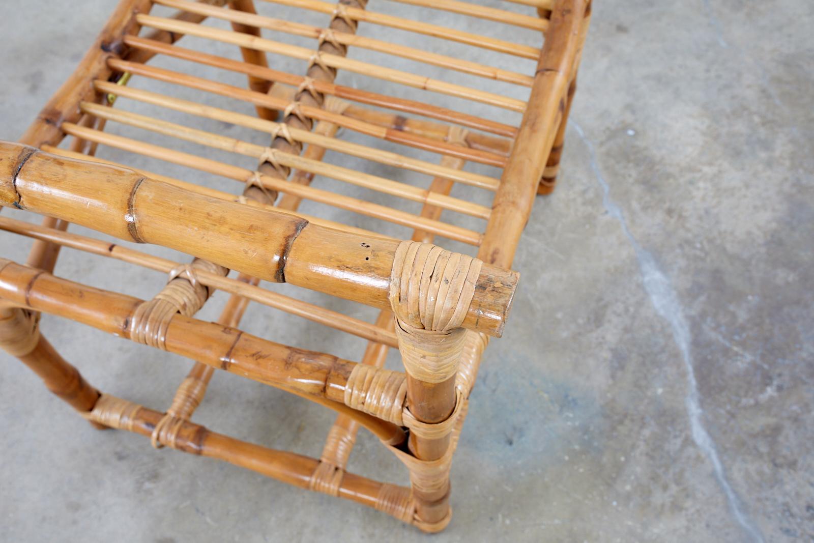 20th Century Rare Early McGuire Organic Modern Bamboo Armchair