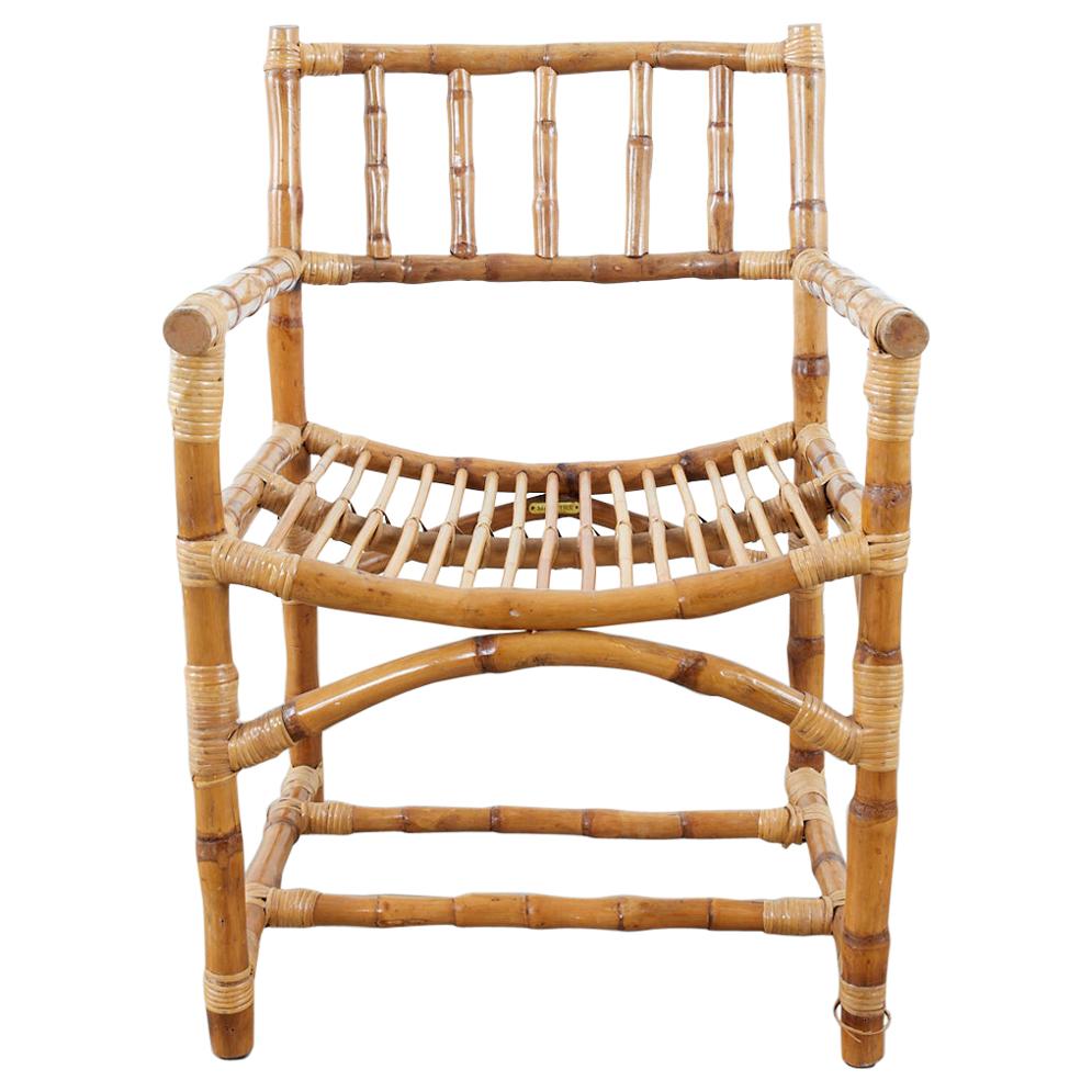Rare Early McGuire Organic Modern Bamboo Armchair