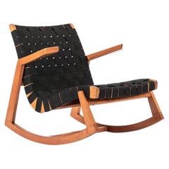 Rare Early Mid Century Wooden Rocking Chair by Ralph Rapson, 1940s
