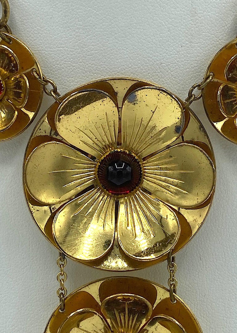 Rare Early Jewelers 1930s Flower Pendant Necklace at 1stDibs
