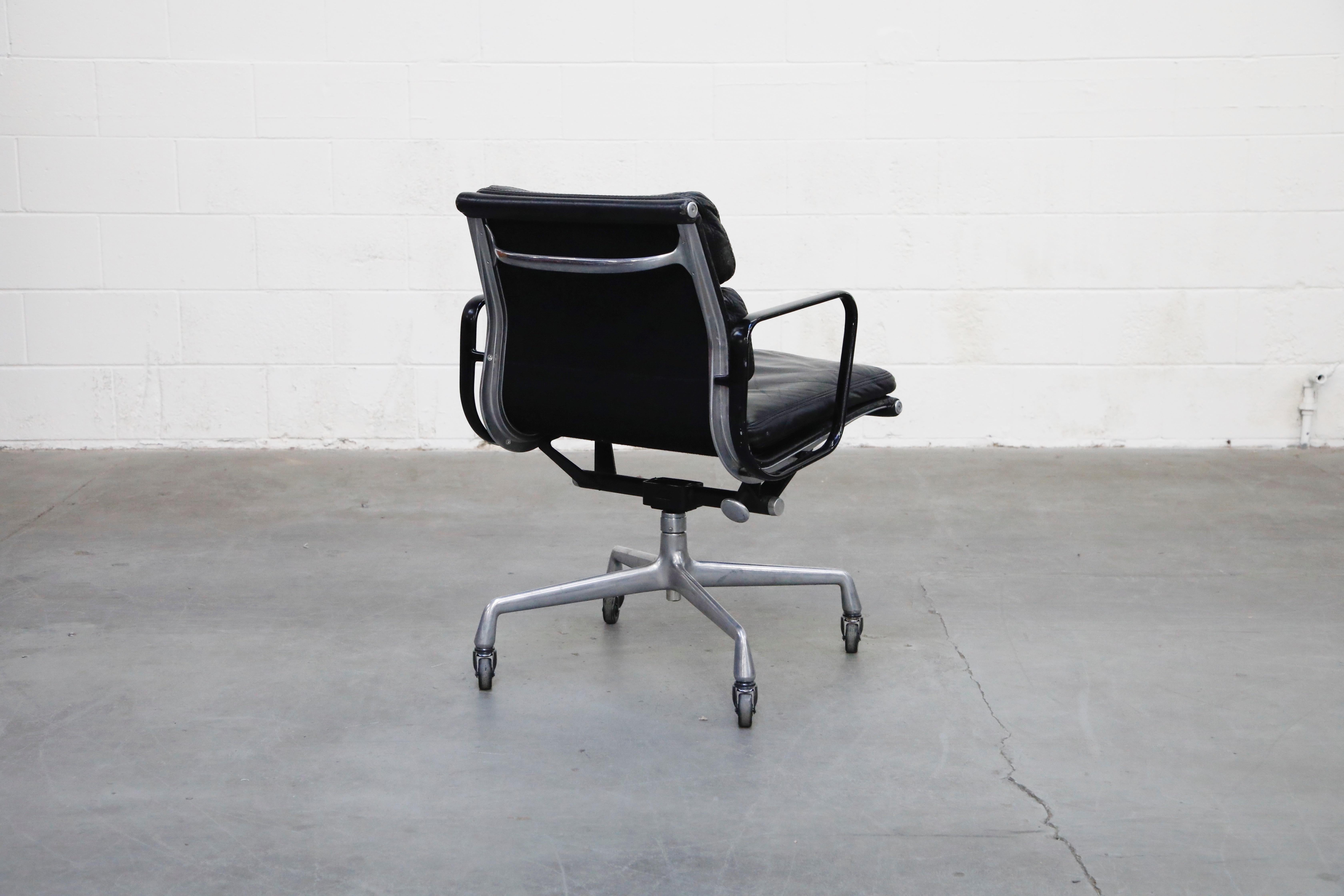 Late 20th Century Rare Early Production Eames Soft Pad Chair by Herman Miller, Signed & Dated 1976