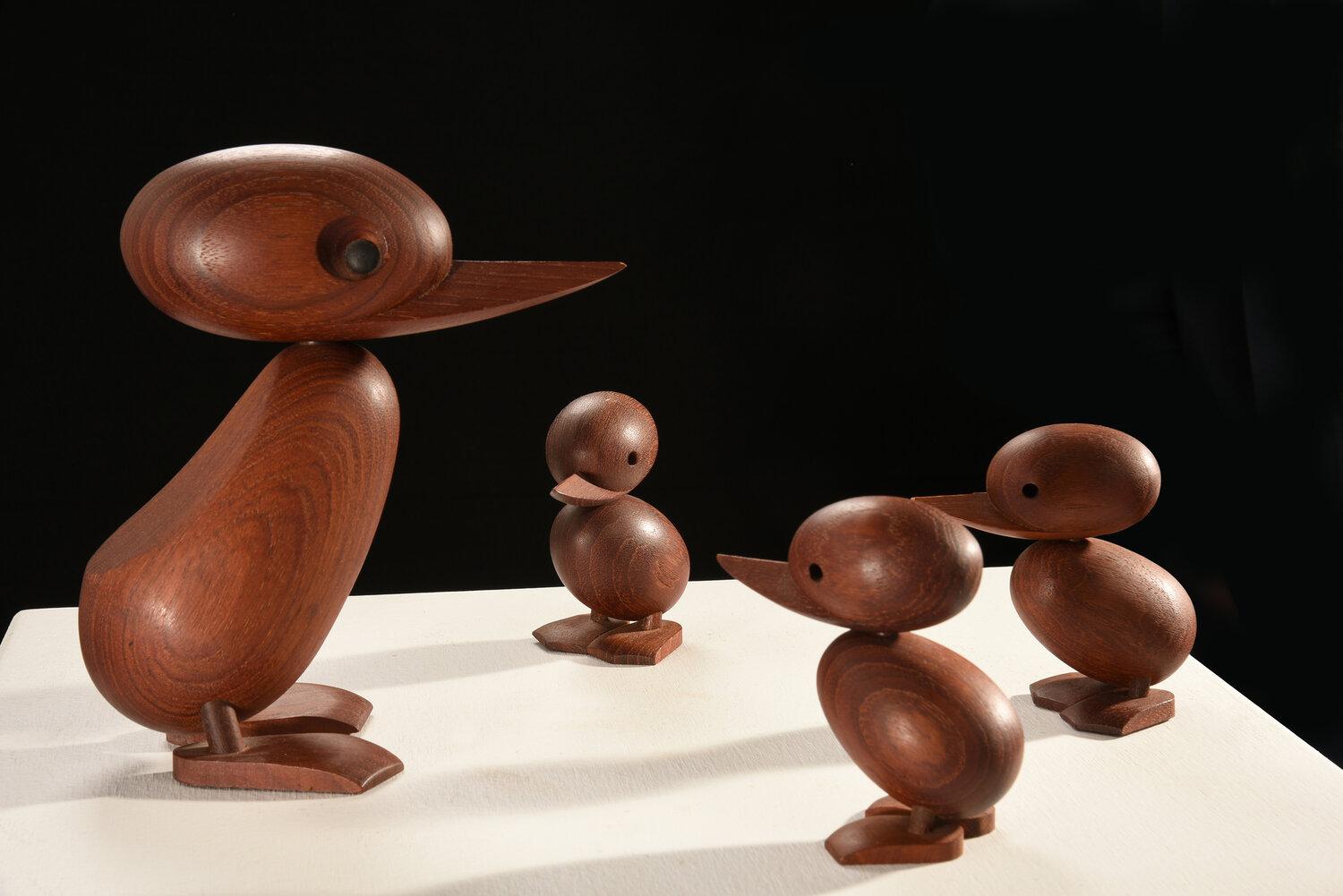 Mid-Century Modern Rare Early Production Set of Hans Bølling Duck and Duckling, Denmark, 1950s For Sale