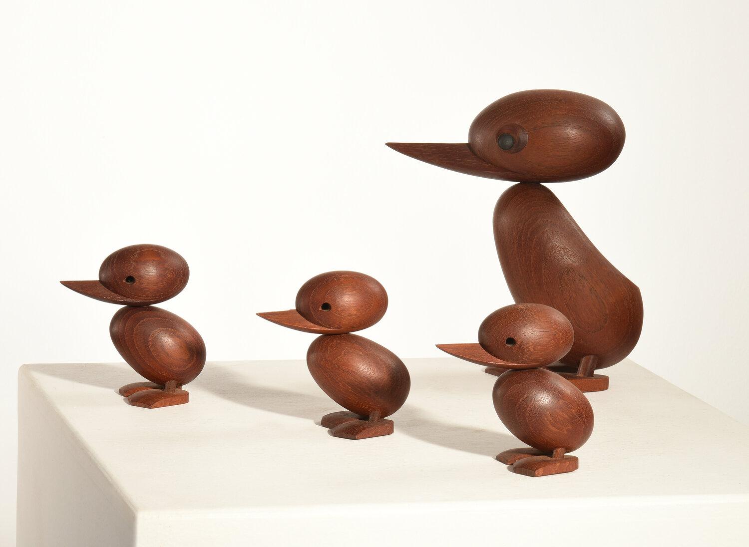 20th Century Rare Early Production Set of Hans Bølling Duck and Duckling, Denmark, 1950s For Sale