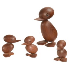 Vintage Rare Early Production Set of Hans Bølling Duck and Duckling, Denmark, 1950s