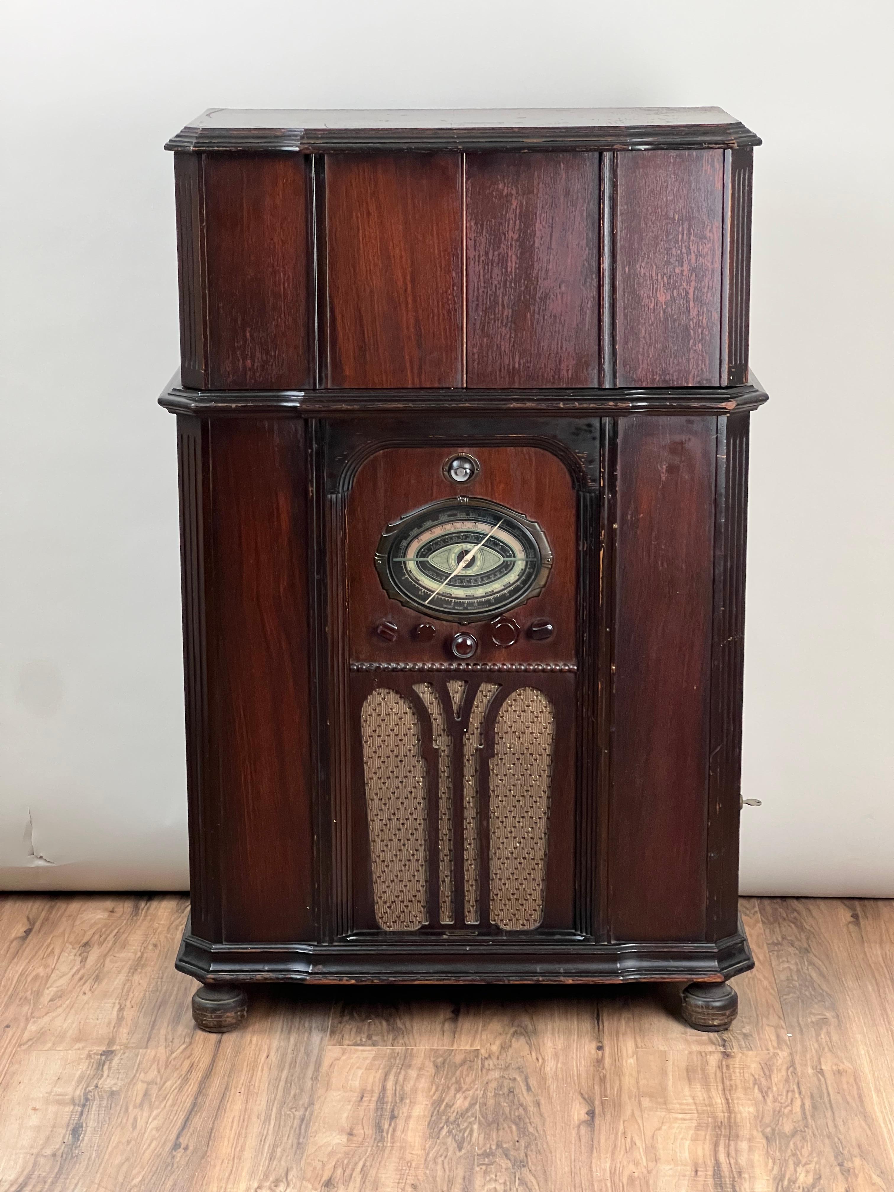 Raro RadioBar Art Decó de la Prohibición temprana c. Principios de los años 30 en venta 4