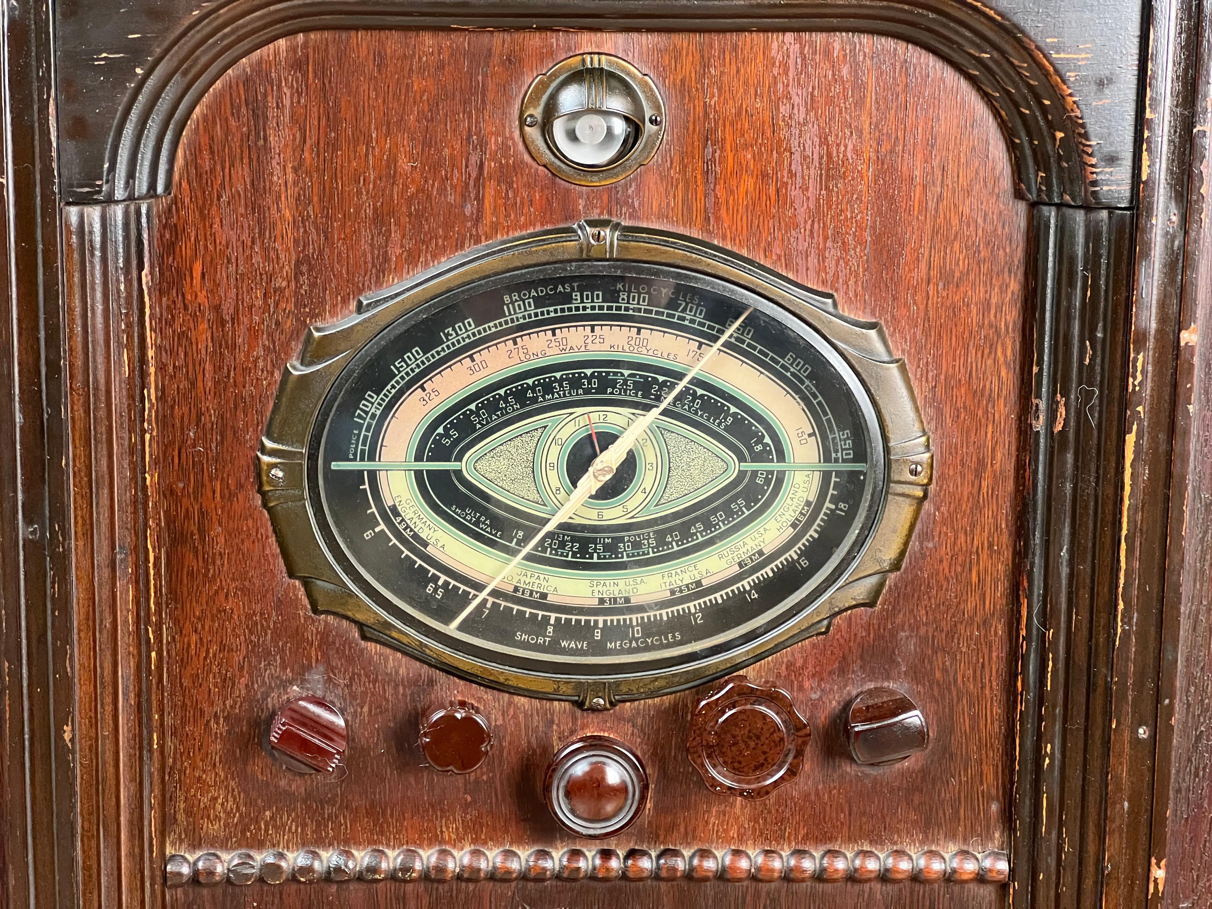 Raro RadioBar Art Decó de la Prohibición temprana c. Principios de los años 30 en venta 1