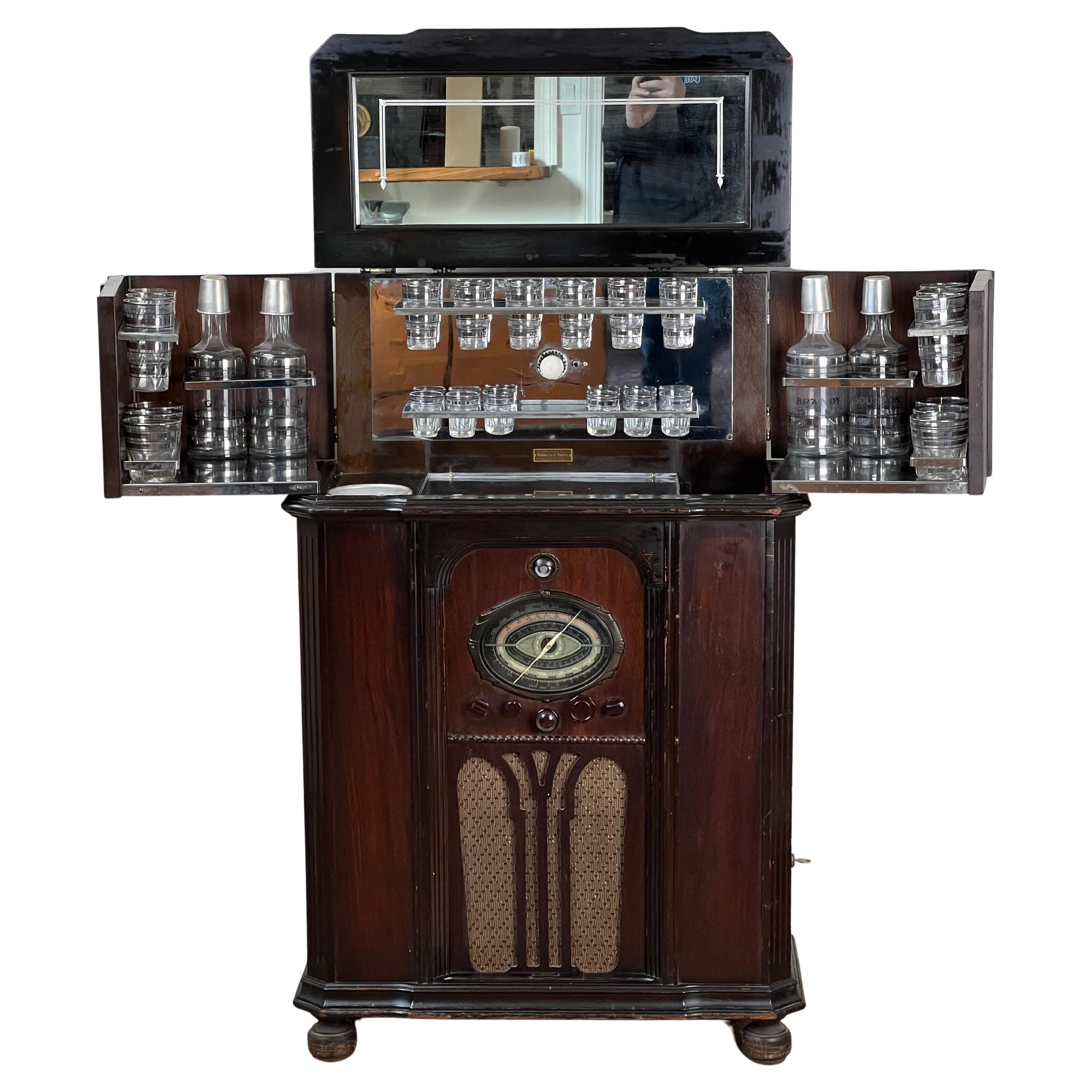 Rare Early Prohibition Art Deco RadioBar c. Early 1930s