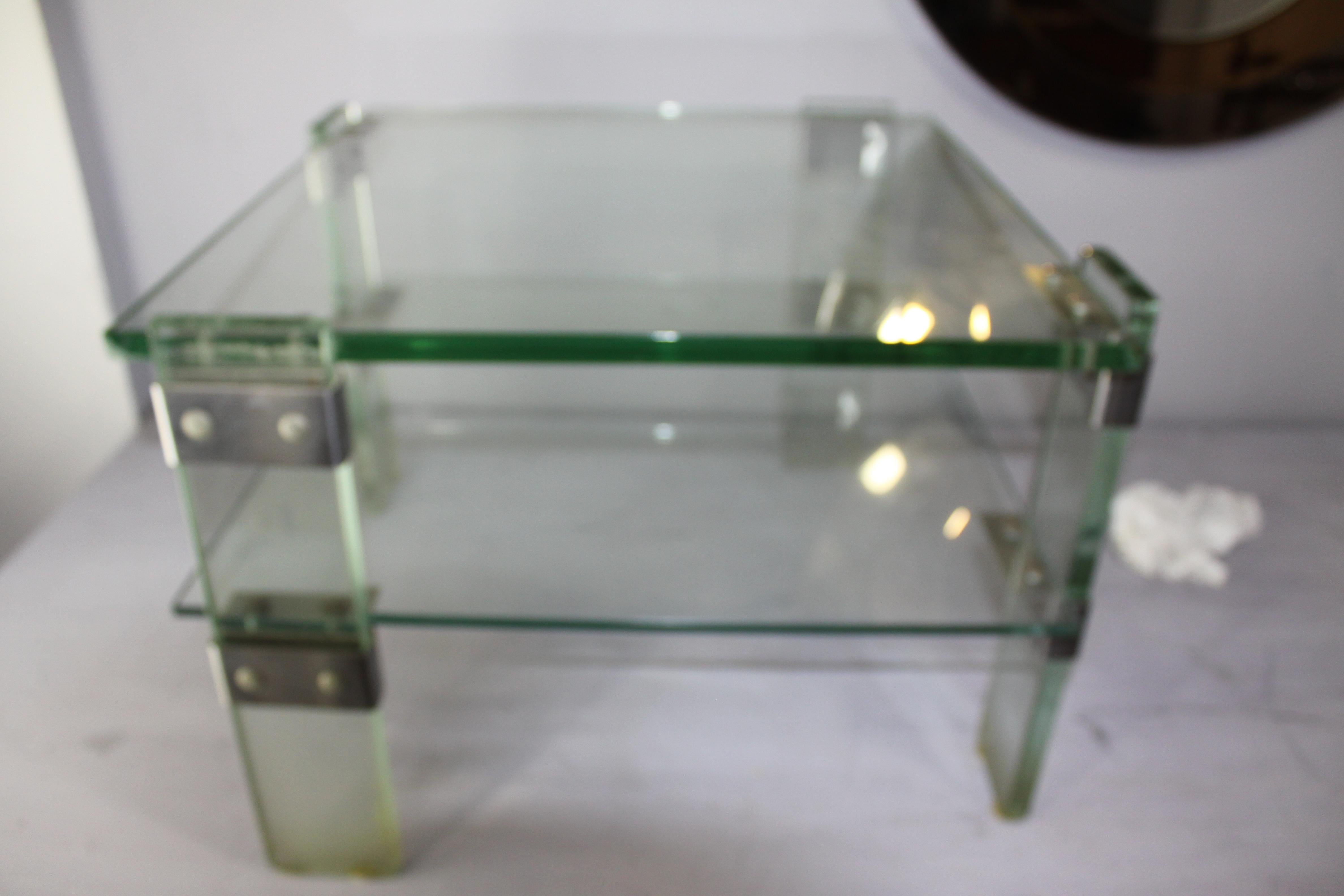 Mid-Century Modern rare early Radice glass end table all in saint gobain glass