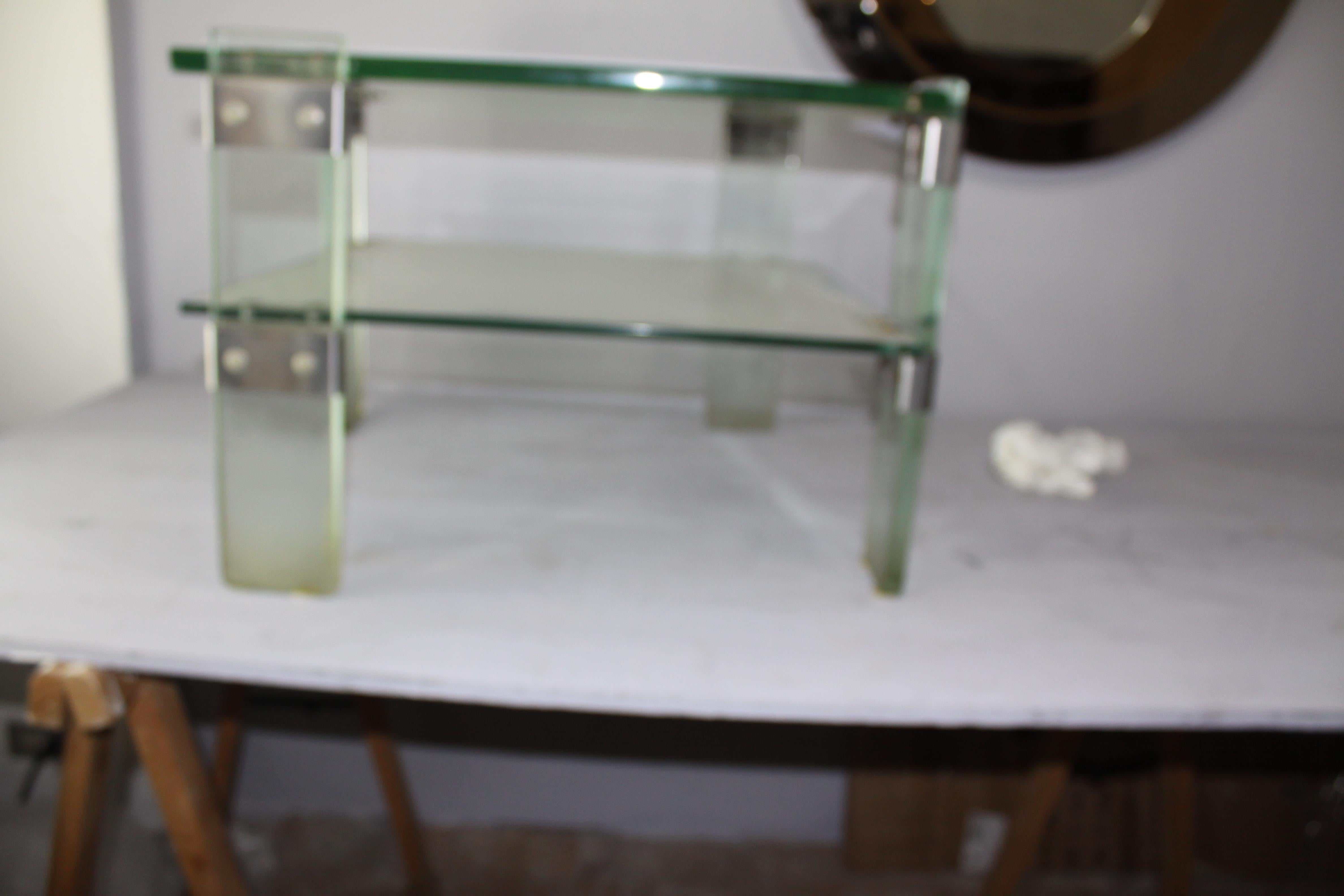 Mid-20th Century rare early Radice glass end table all in saint gobain glass