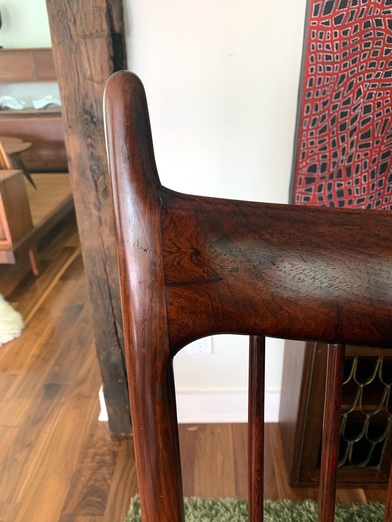 Rare Early Rosewood Rocking Chair by Sam Maloof 1