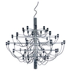 Rare early serie of Midcentury Arteluce chandelier, model 2097/50. Italy 1958.