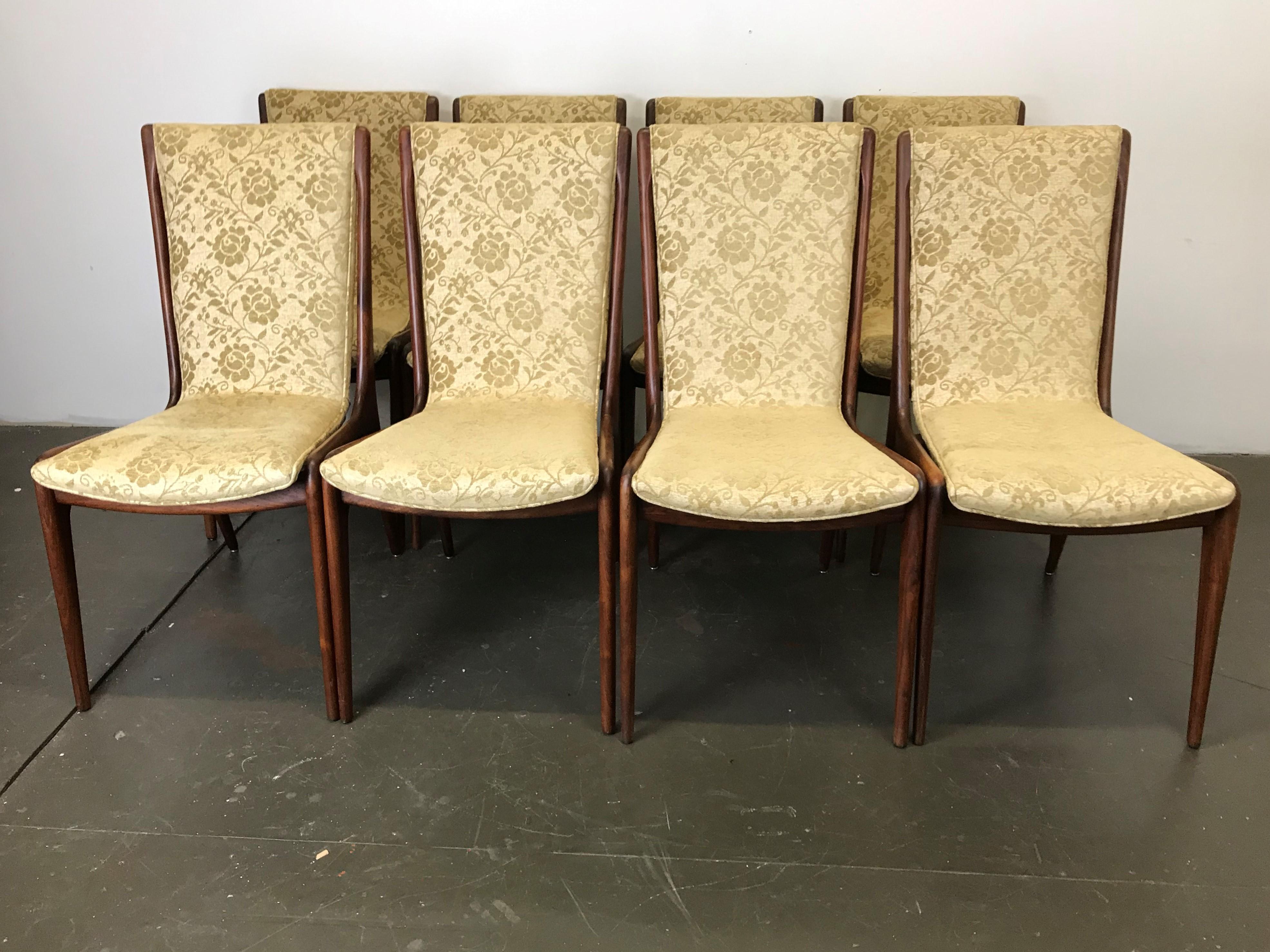 Rare Early Set of 8 Vladimir Kagan Custom Made Sculpted Sling Chairs  4