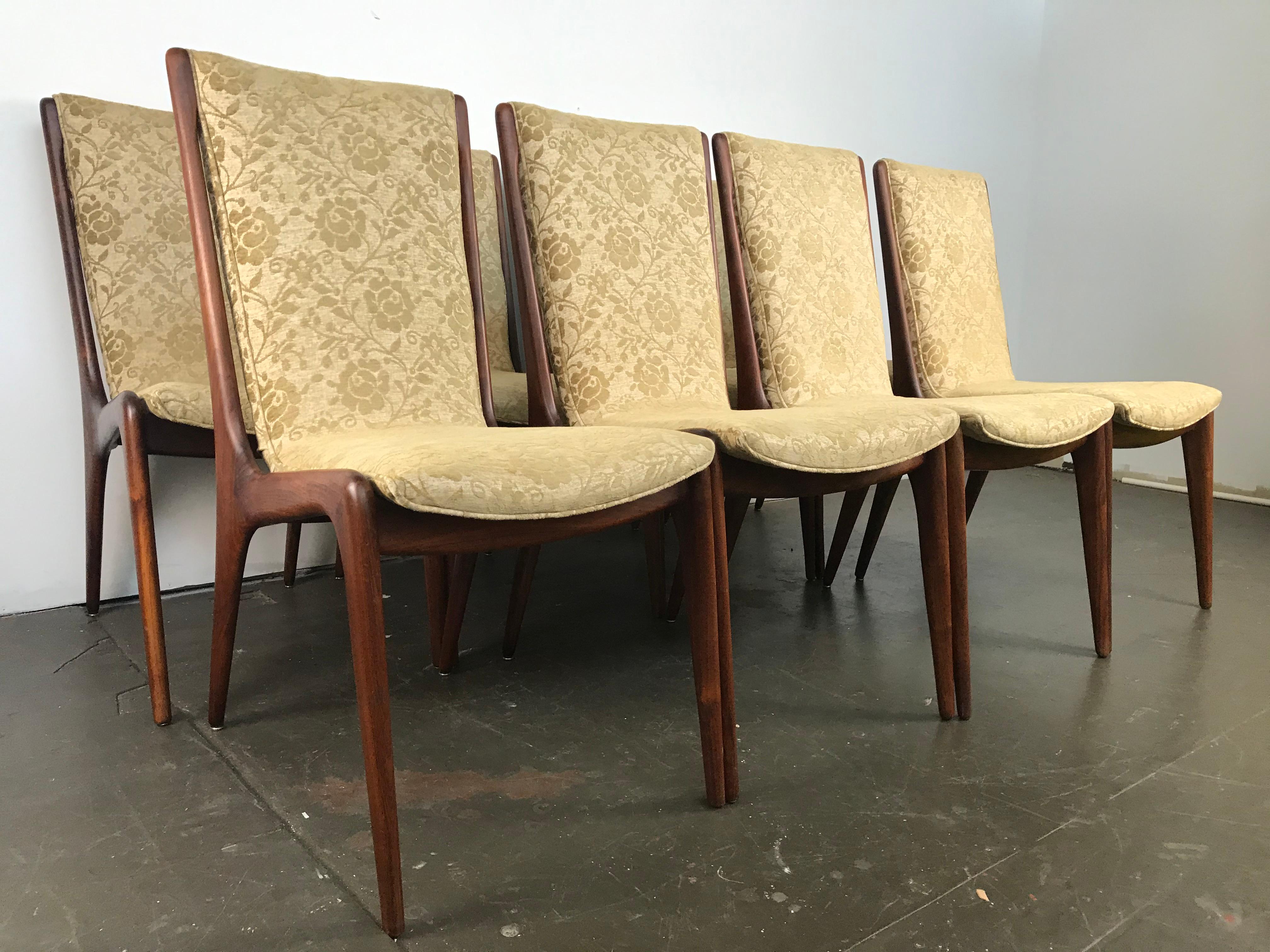 Rare Early Set of 8 Vladimir Kagan Custom Made Sculpted Sling Chairs  11