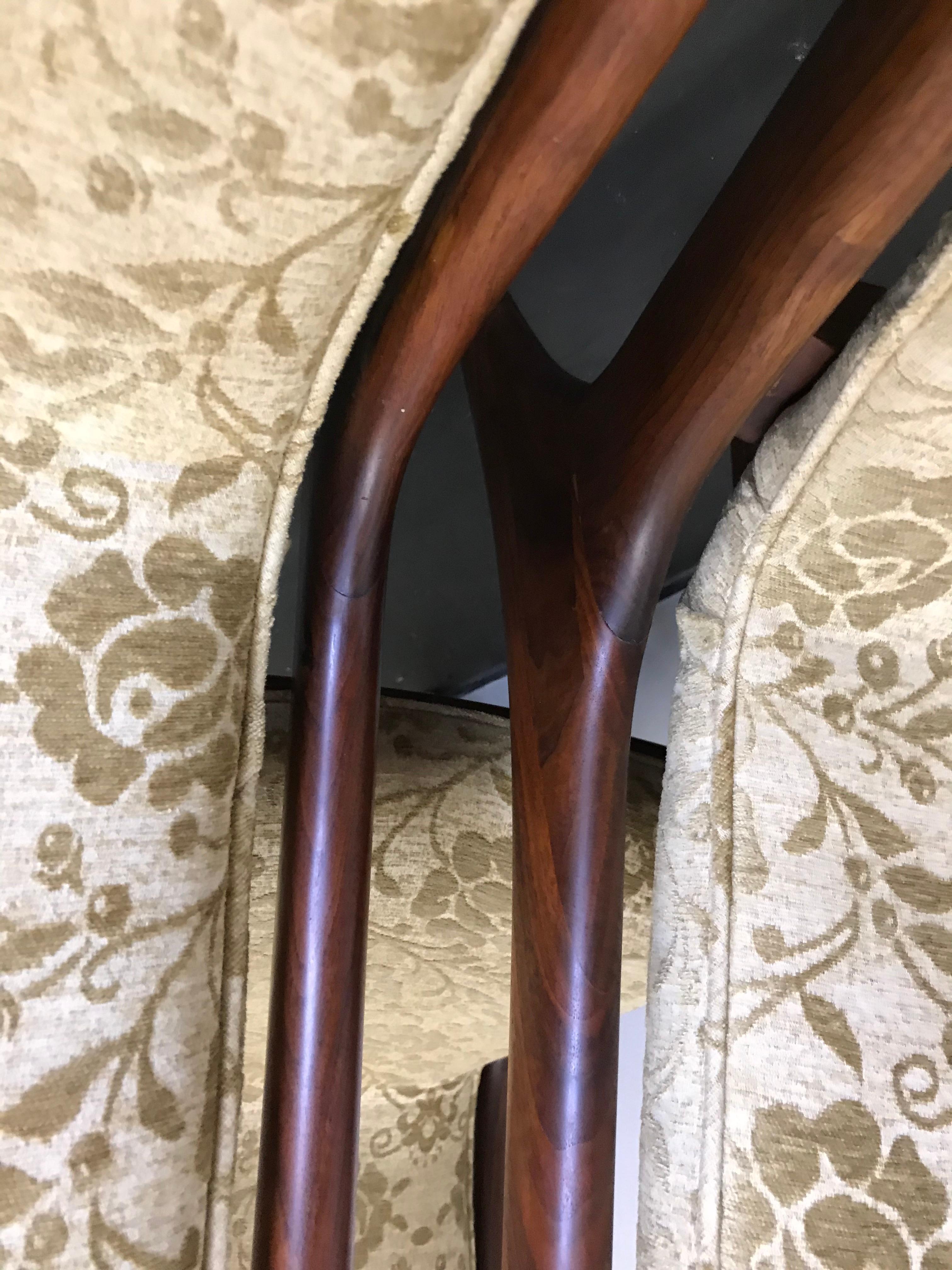 Rare Early Set of 8 Vladimir Kagan Custom Made Sculpted Sling Chairs In Good Condition In Framingham, MA