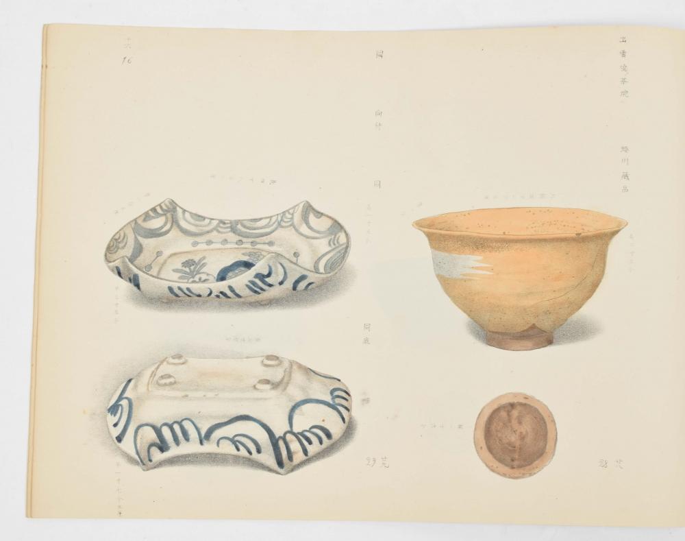 Late 19th Century Rare Early Set of Japanese Lithography, illustrating Japanese Ceramic Art, 1878 For Sale