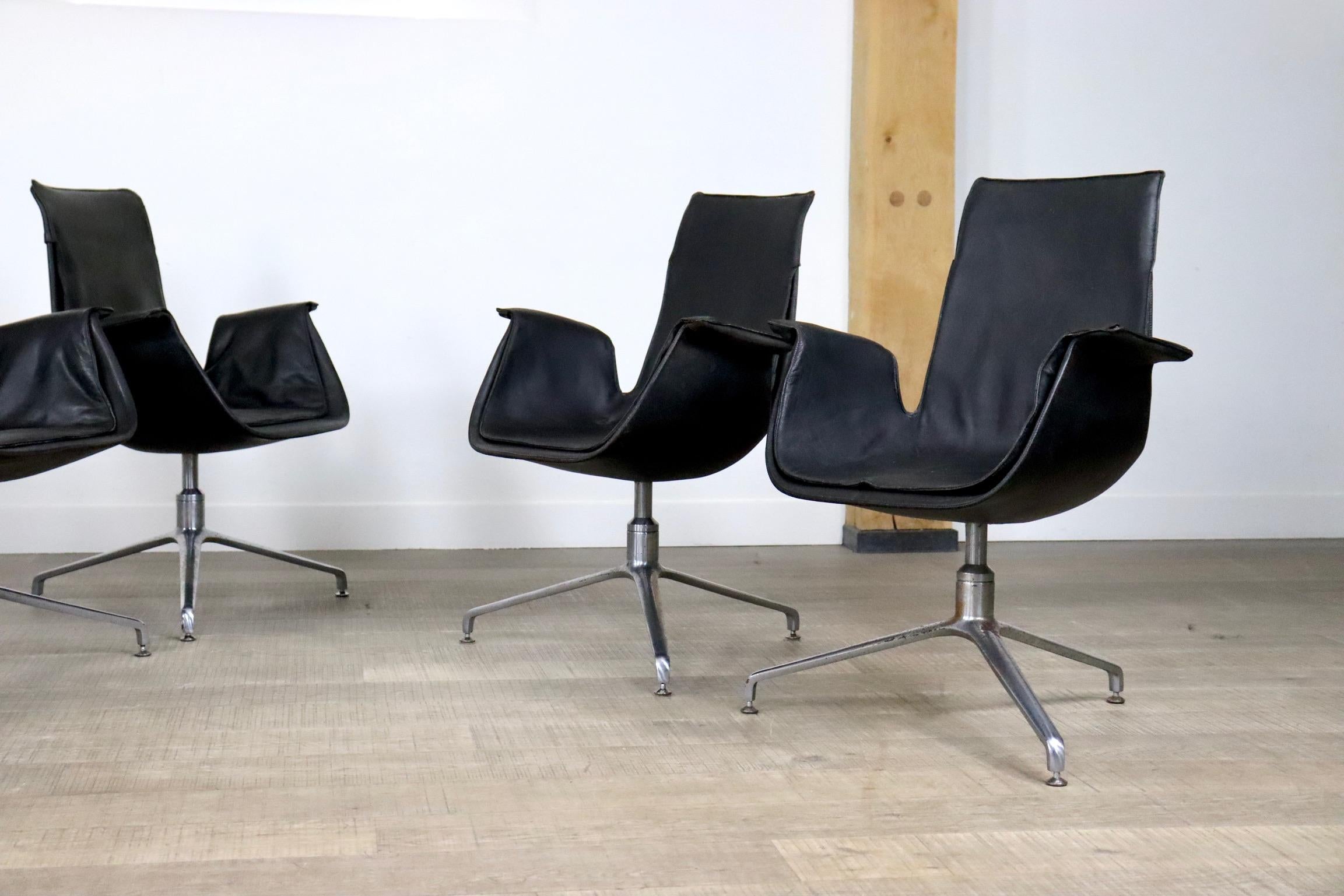 Rare Early Set Preben Fabricius & Jorgen Kastholm Bird Chairs for Kill, 1964 5