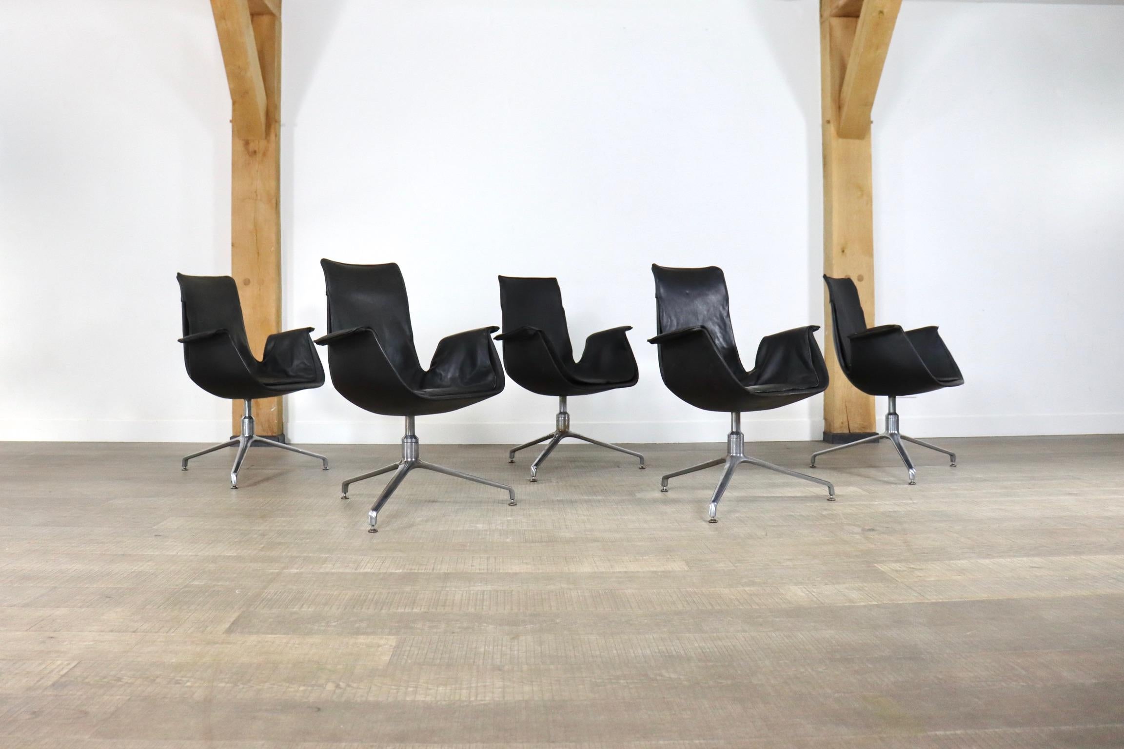 Mid-20th Century Rare Early Set Preben Fabricius & Jorgen Kastholm Bird Chairs for Kill, 1964