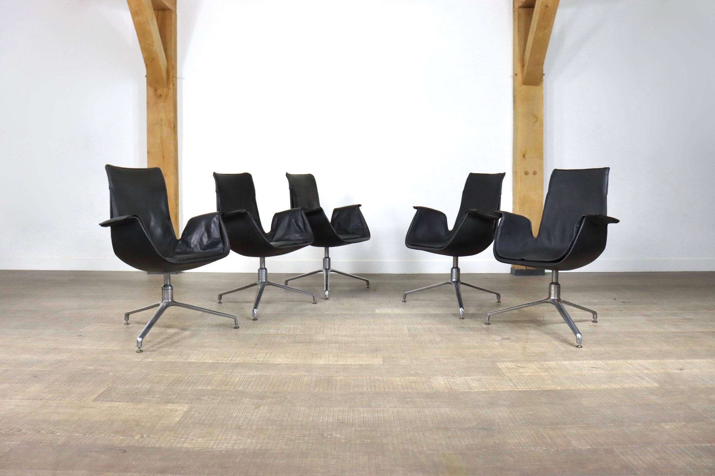 Steel Rare Early Set Preben Fabricius & Jorgen Kastholm Bird Chairs for Kill, 1964